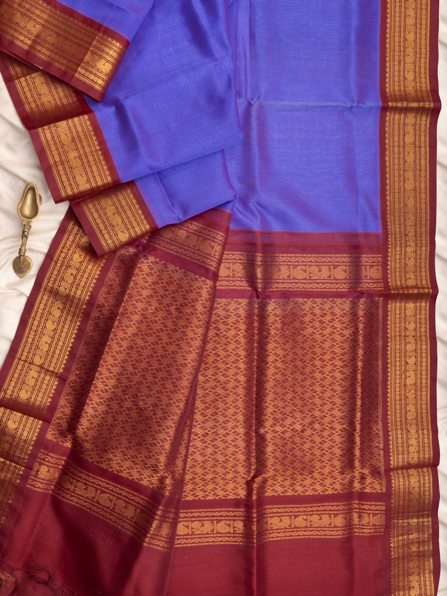 Lavender and araku korvai / Silk Cotton Saree CLSA10426