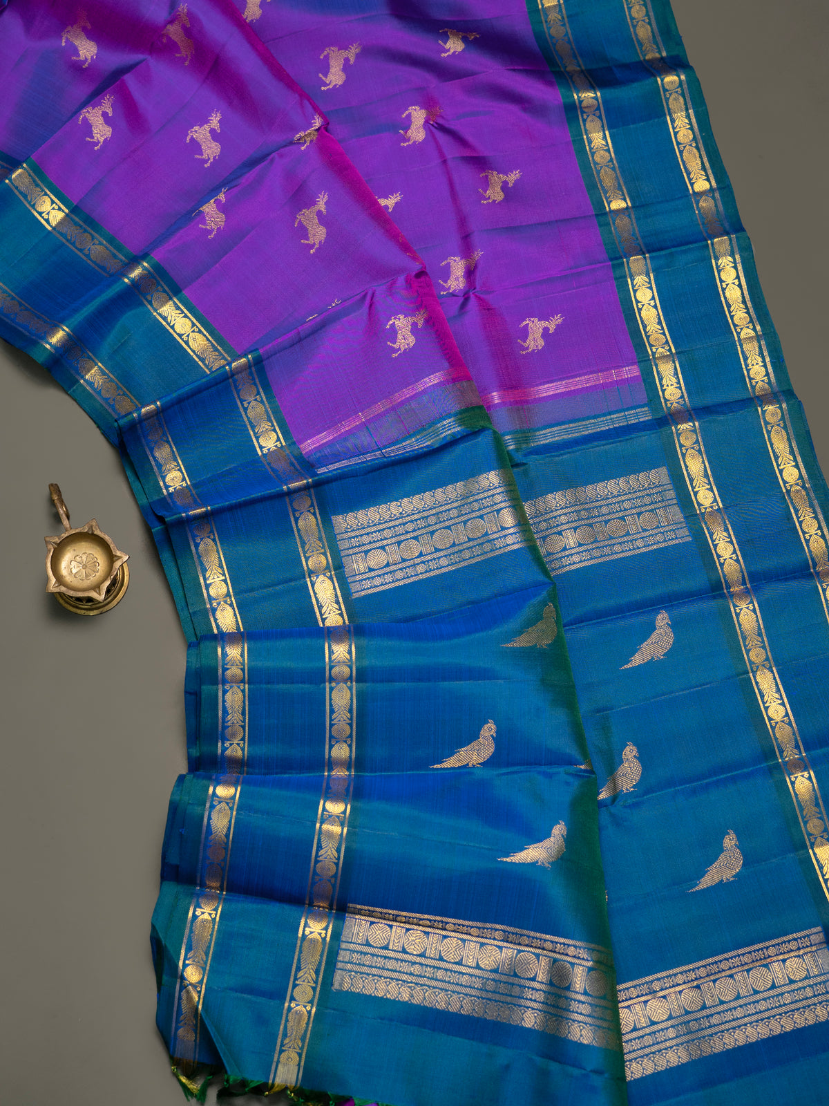 Vadamalli deer Butta with retta pet border Kanjipuram Silk Saree CLSA10754