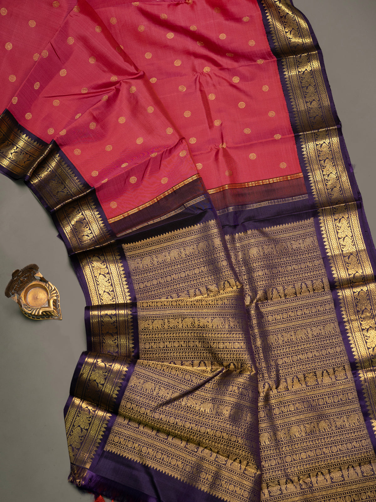 Kanagambaram Korvai :Kanjipuram Silk Saree CLSA10967