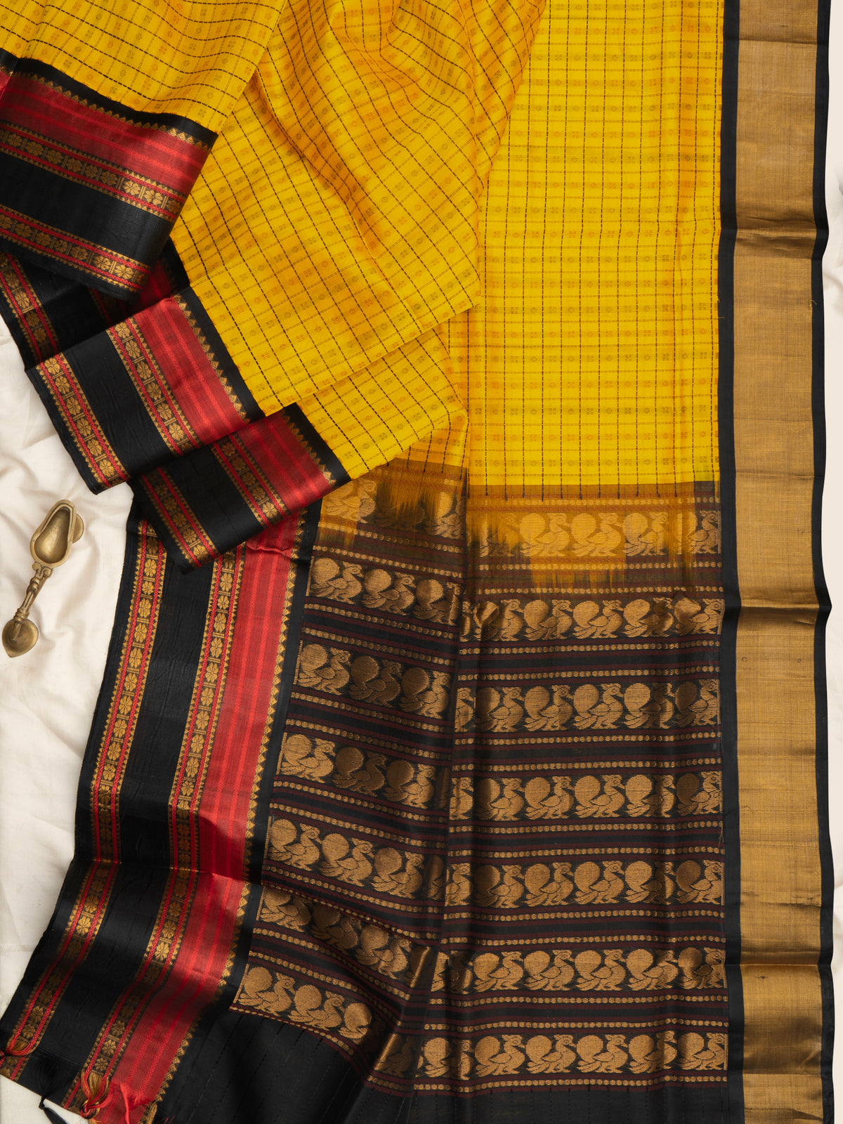 Yellow Laksham butta/Silk Cotton Saree CLSA11064