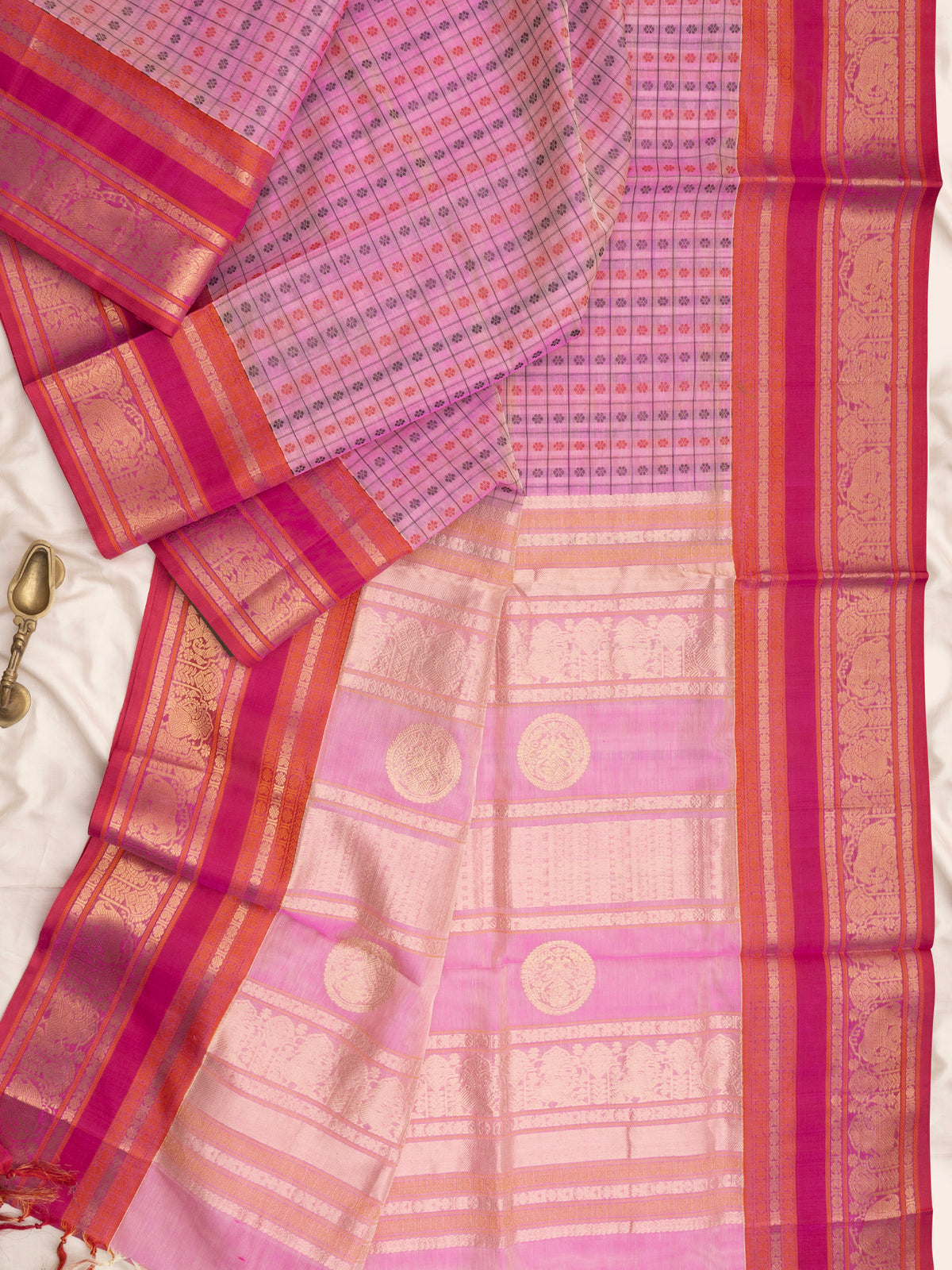 Pastel pink lakshambutta/ Silk Cotton Saree CLSA11849
