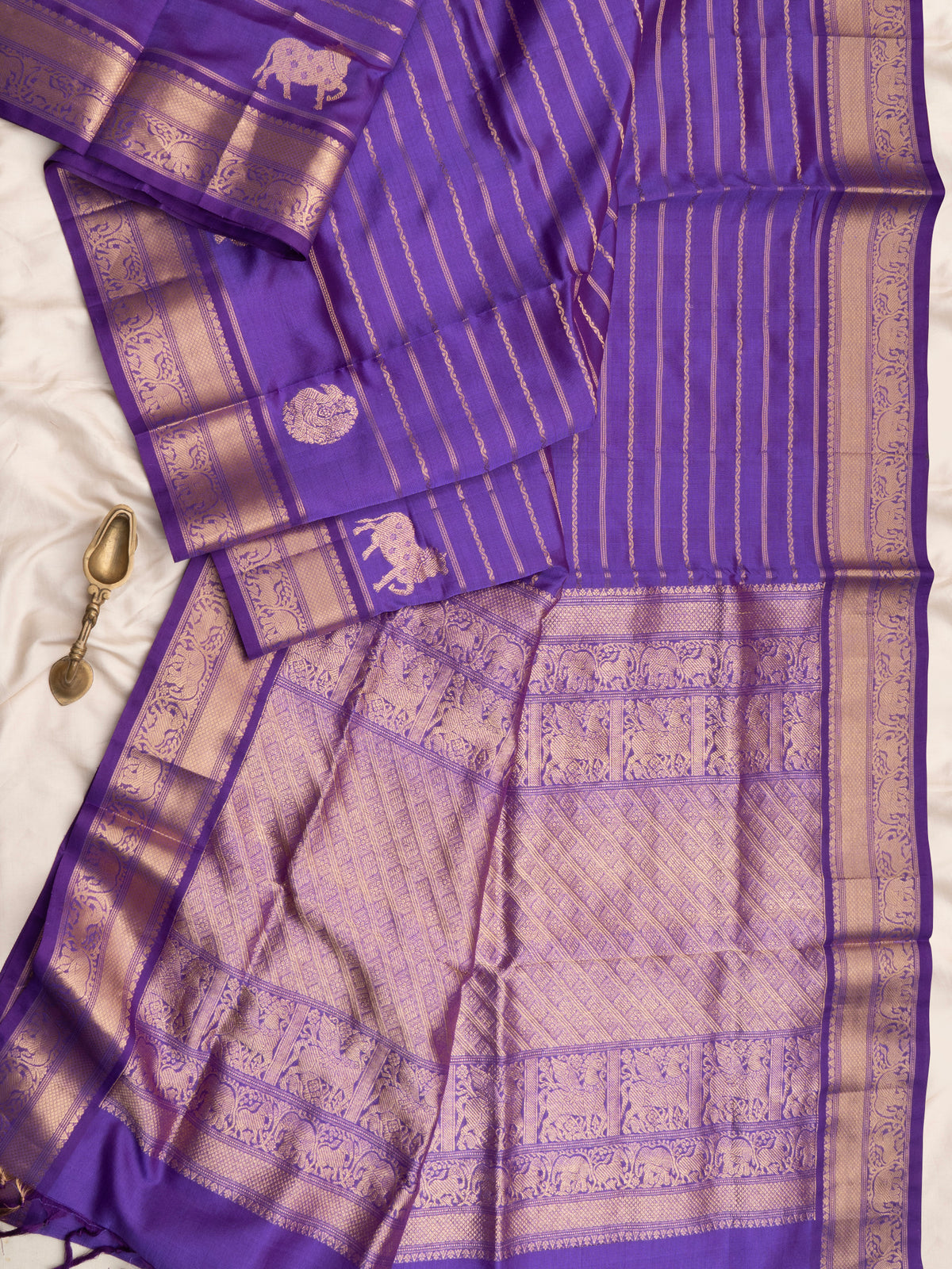 Lavender veldhari/ Premium Silk Cotton Saree CLSA11853