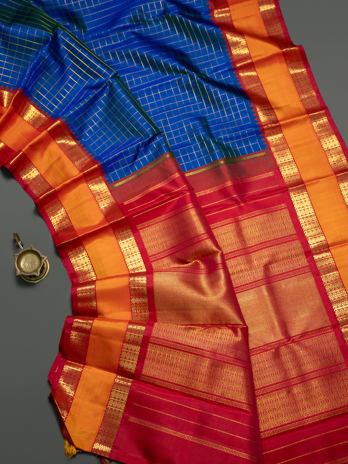 Mayilkazhuthu Zari Kattam Pure Kanjipuram Silk Saree CLSA12160