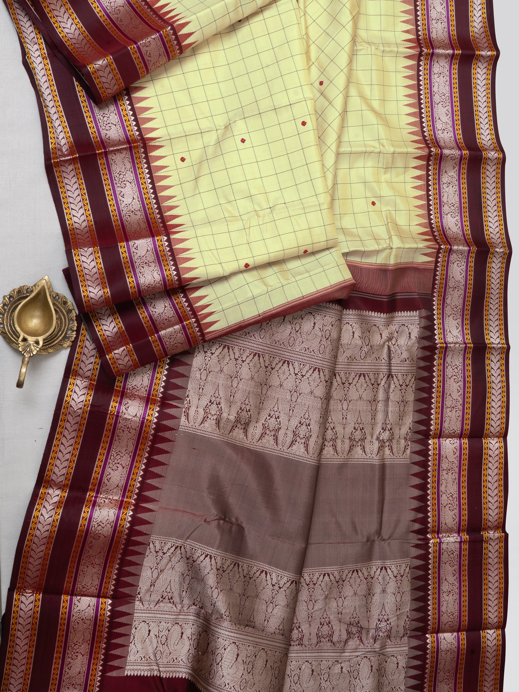 Lemon yellow and araku / special edition kanjipuram silk CLSA1522