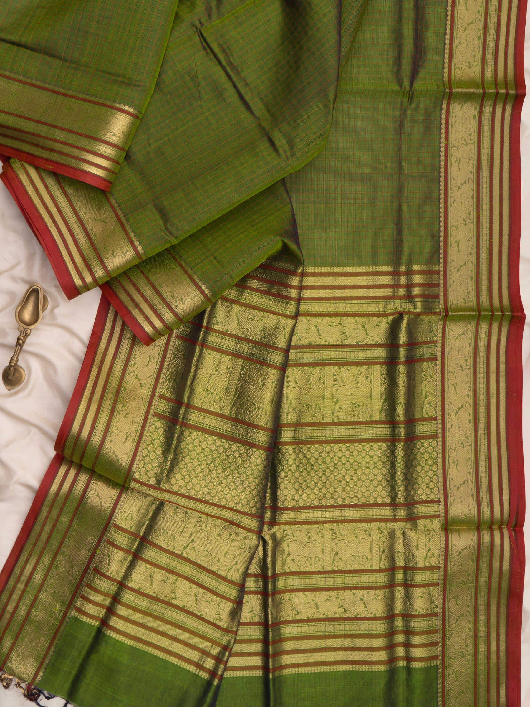 Mehandi green kattam / Silk Cotton Saree CLSA2944