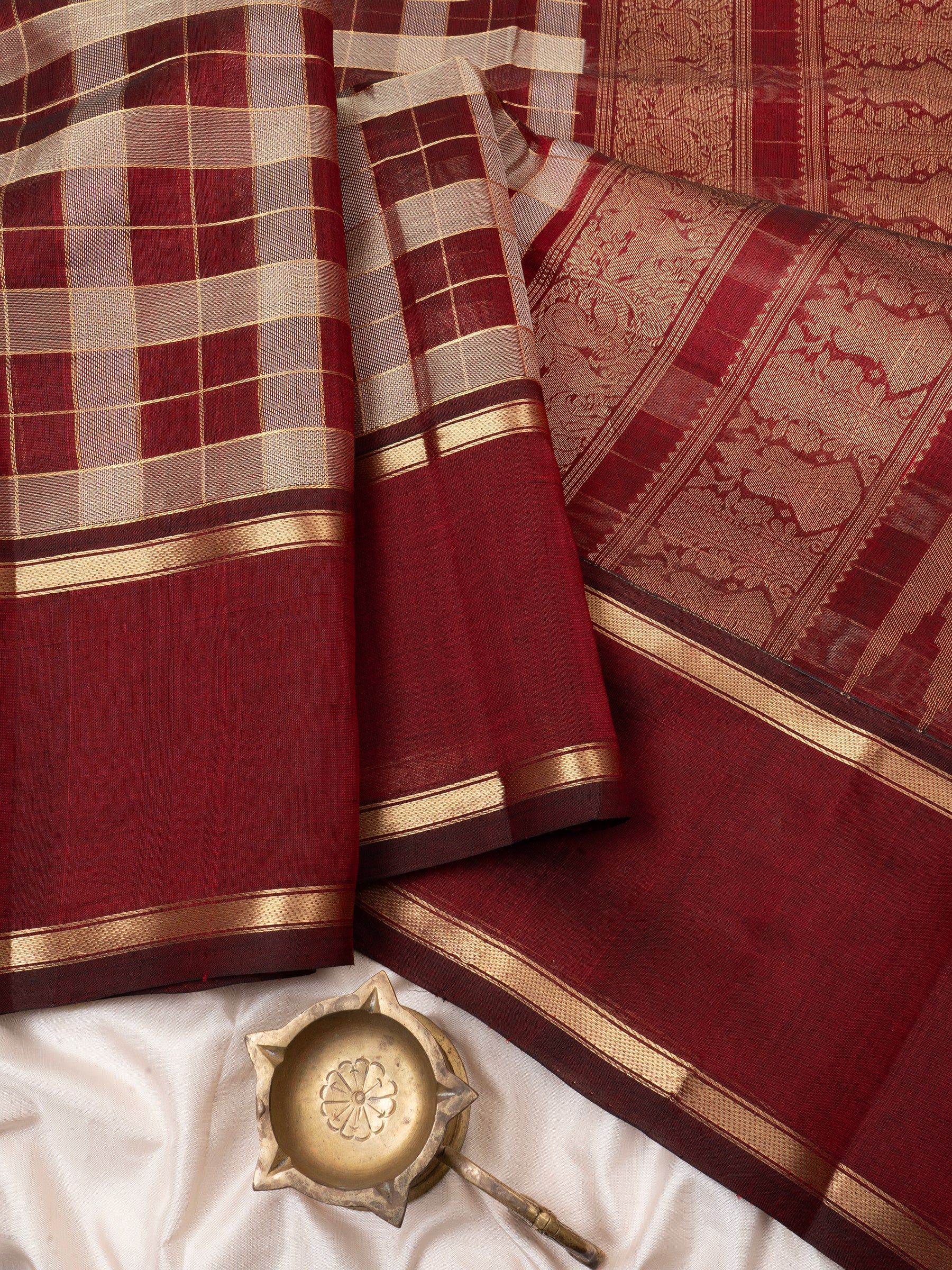 Chettinad kattam/ Silk Cotton Saree CLSA5743