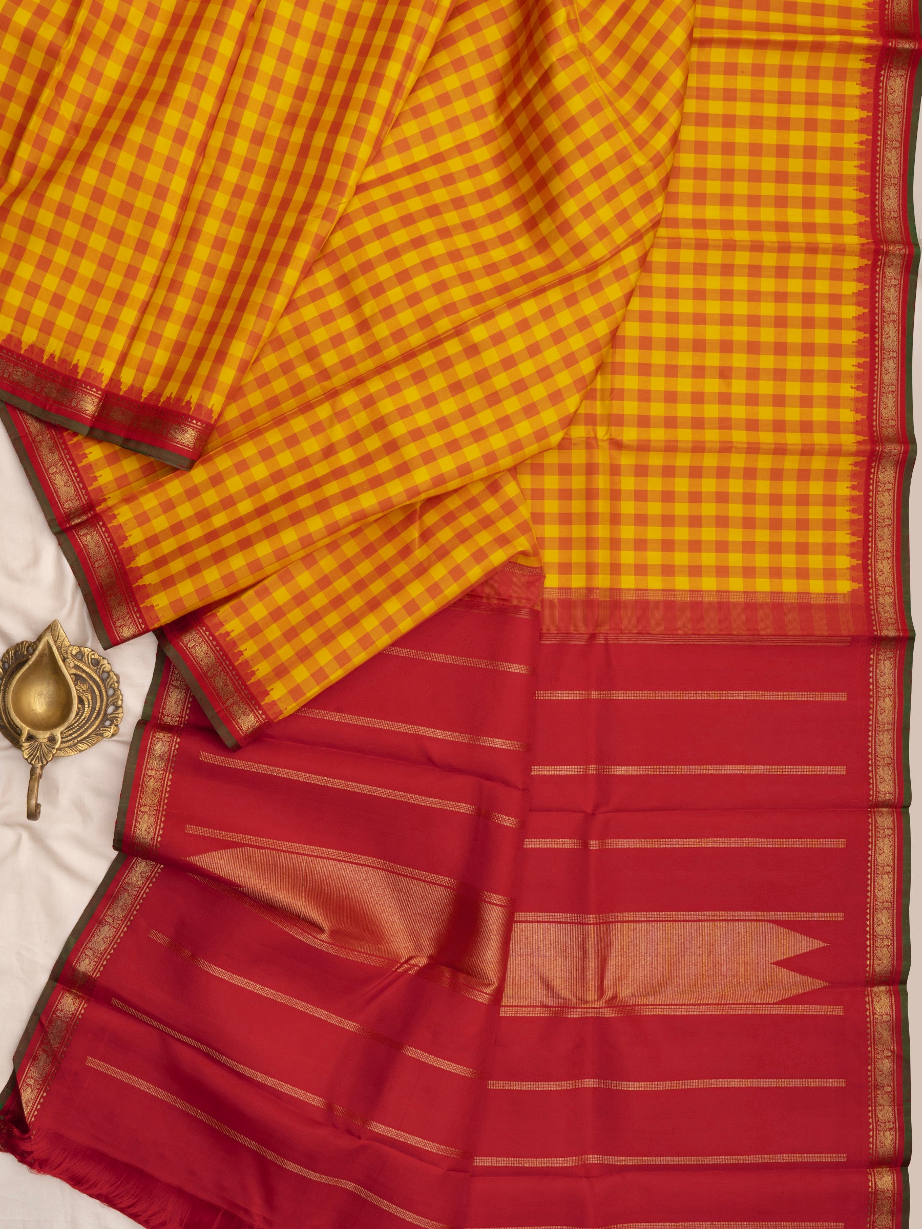 Vintage kattam small border korvai / Kanjipuram Silk Saree CLSA