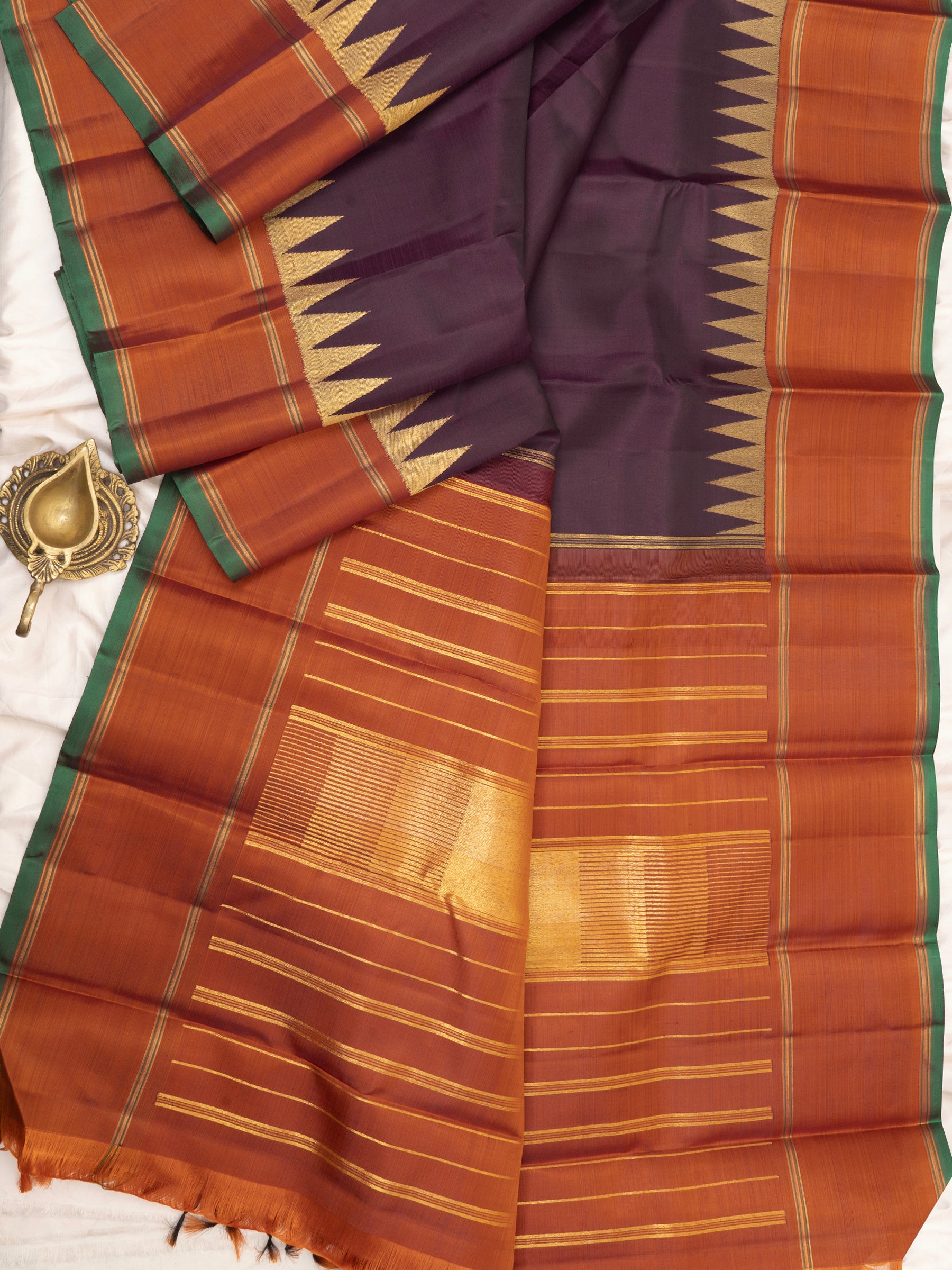 Paaku and Rust 8 kol / Kanjipuram Saree CLSA6333