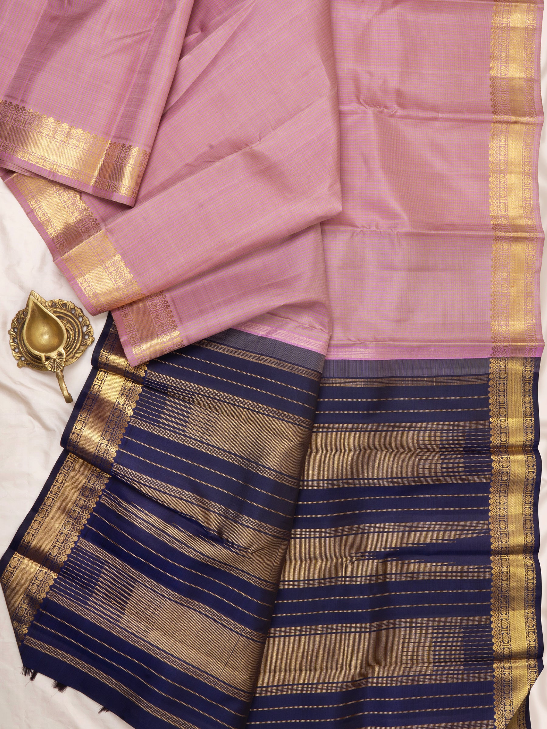 Lotus pink Kattam   /  Kanjipuram Silk Saree CLSA4983