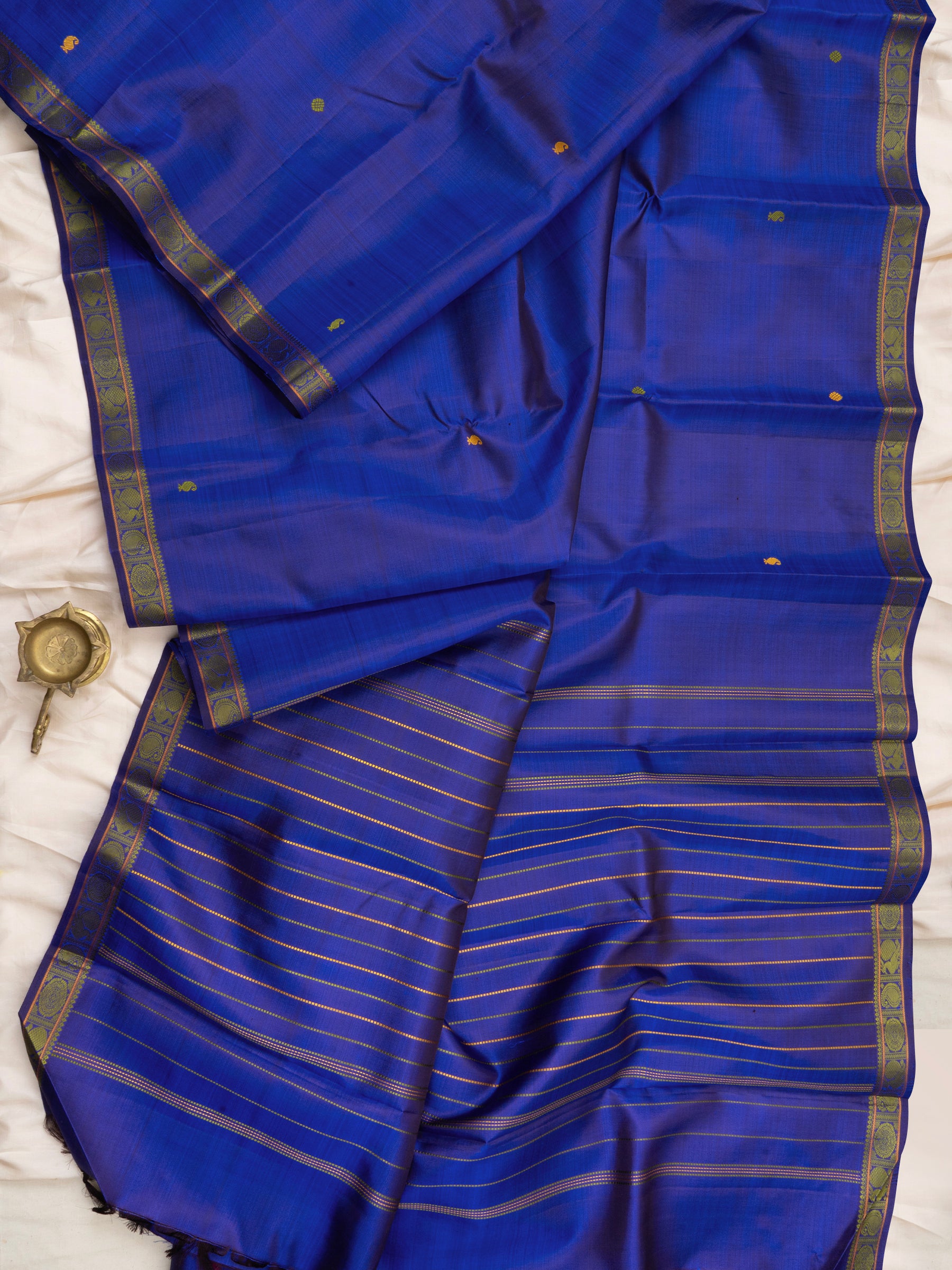 Purplish blue small border / Arani Silk Saree CLSA5059