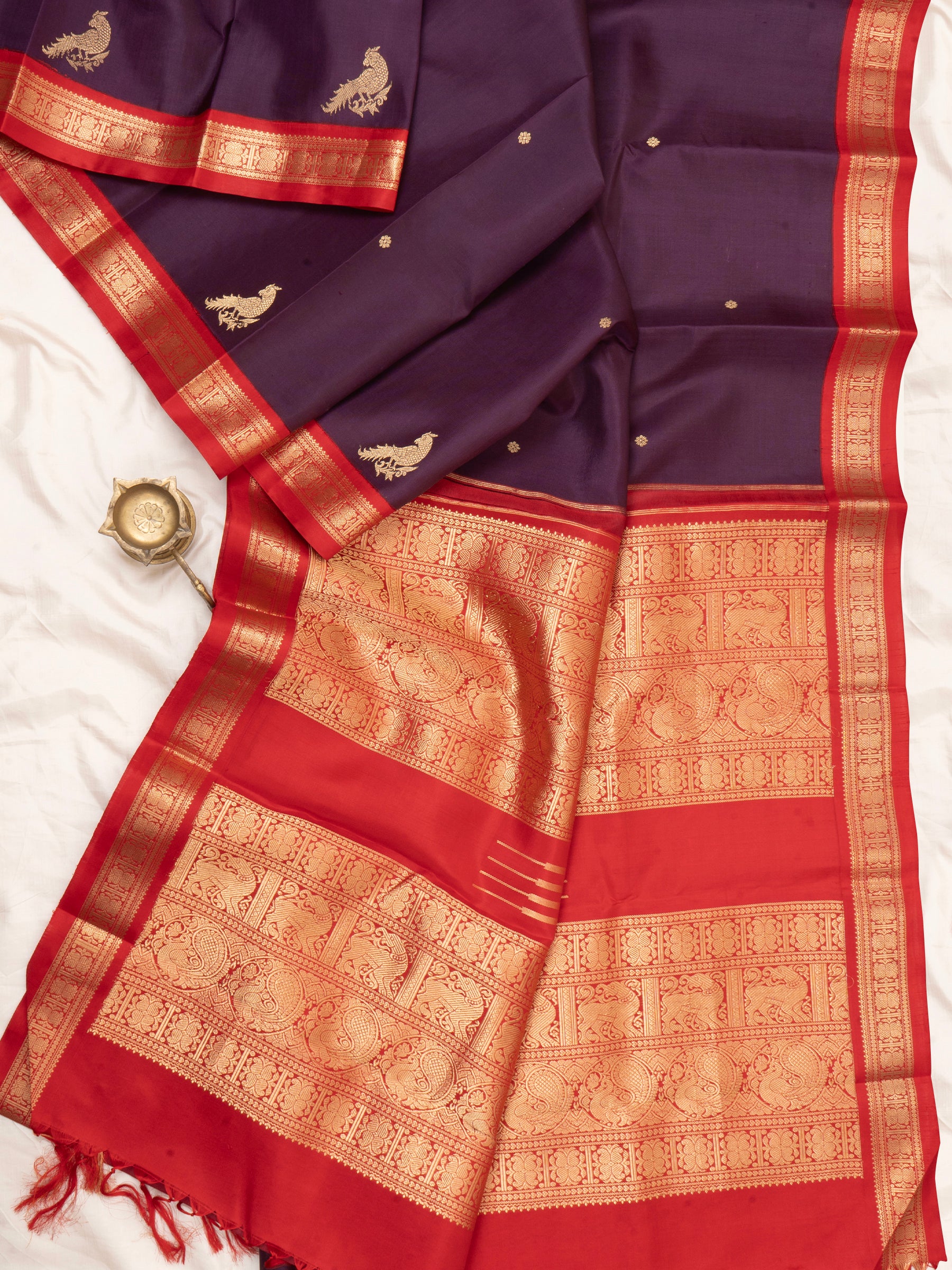 Deep navalpazham small border/special edition kanjipuram silk CLSA5816