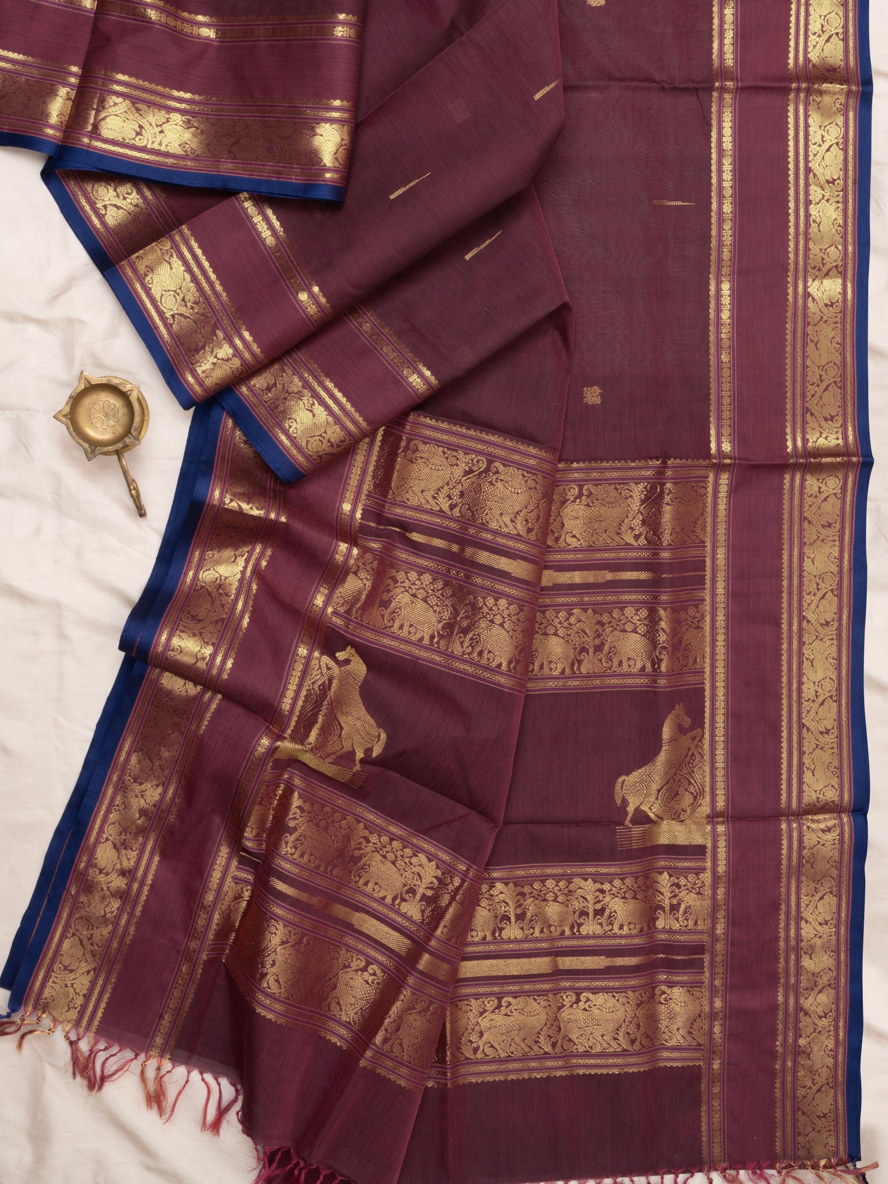 Paaku centre corner butta pallu / Silk Cotton Saree CLSA5977