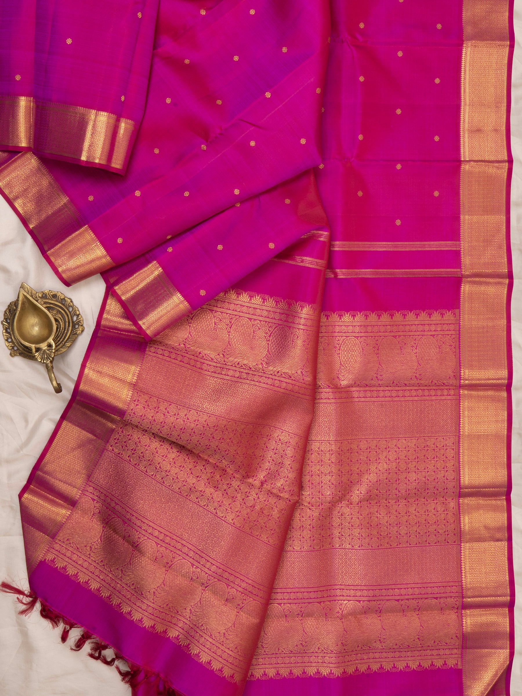 Pink geeti border/ Kanjivaram Silk Saree CLSA6103