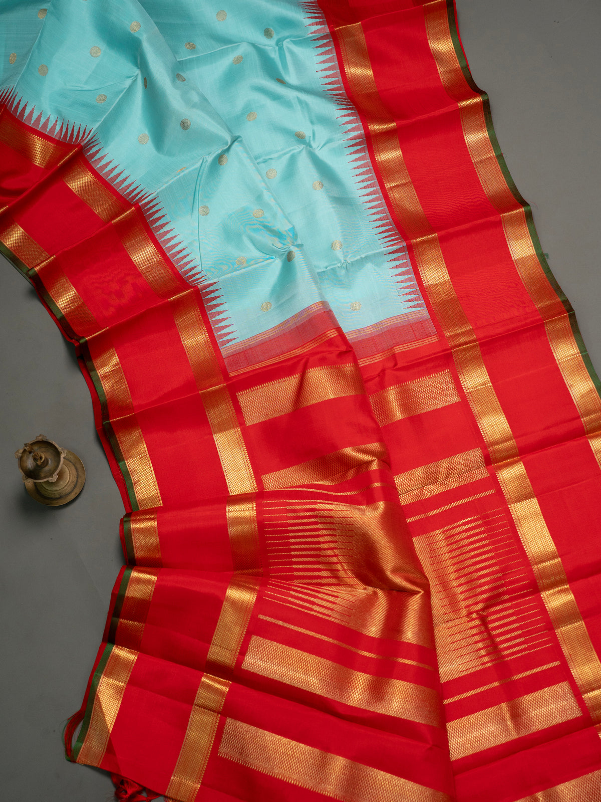 Pastel sky blue retta pet Korvia  Kanjipuram Silk Saree CLSA6269