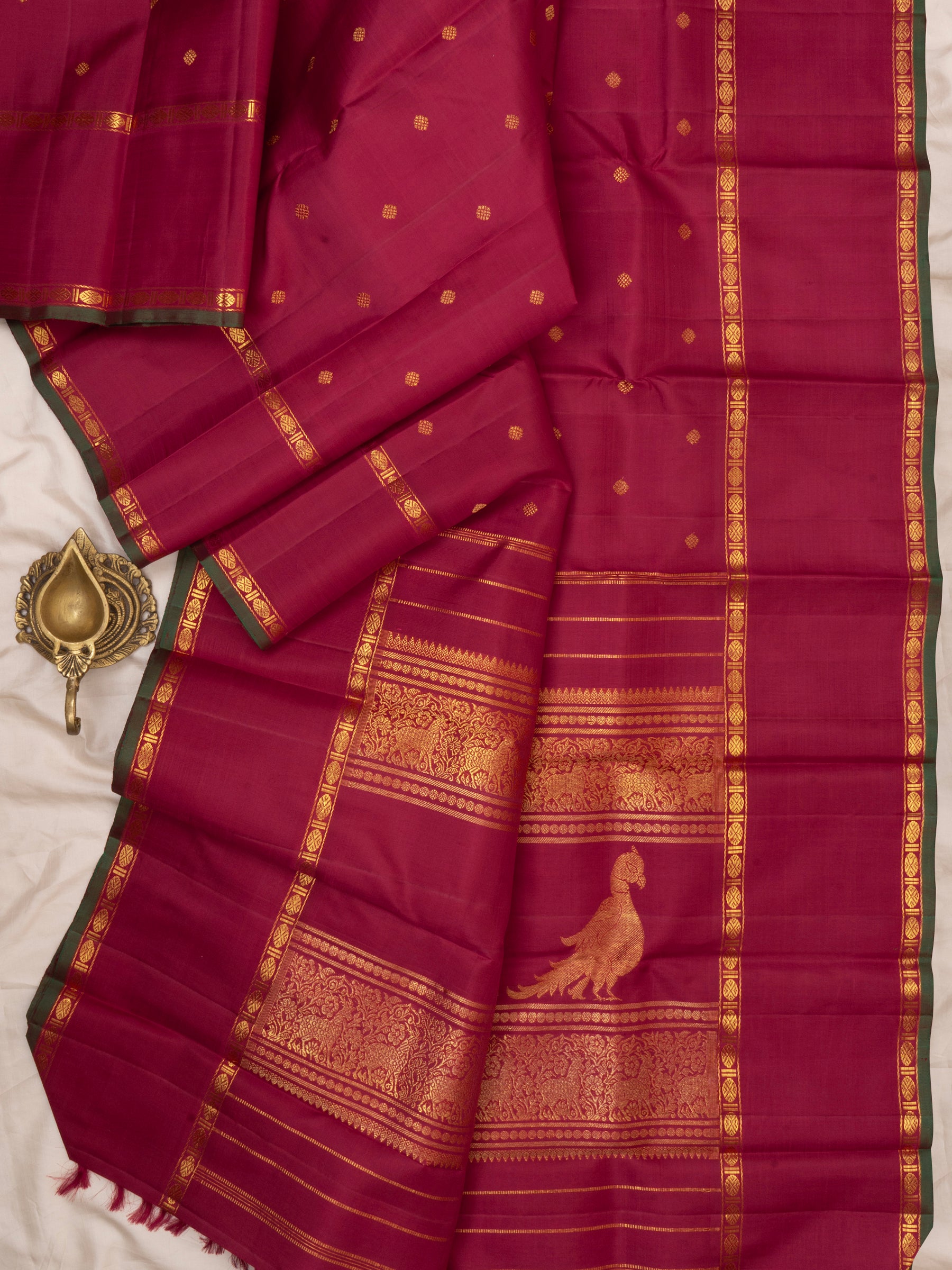 Araku rettapet border - Kili pallu / Kanjipuram Saree CLSA6278