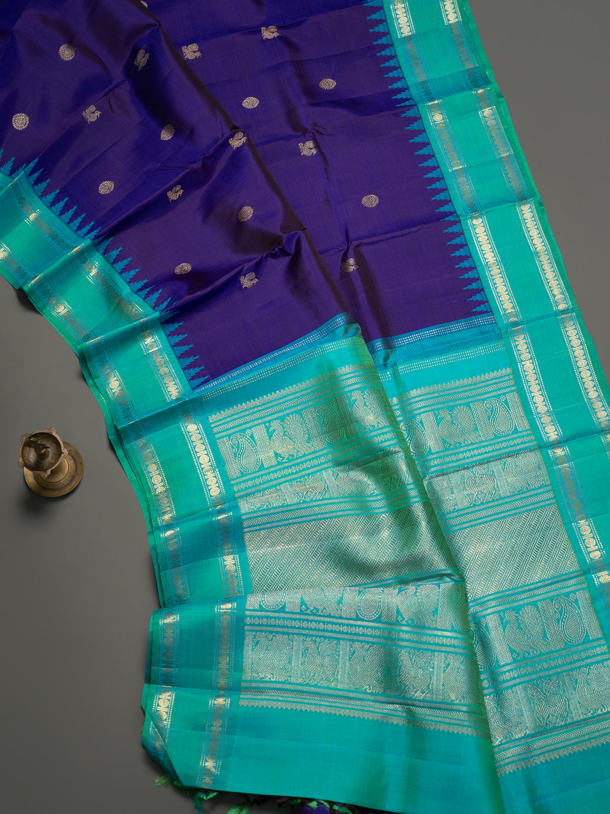 Purple Rettapet temple / Kanjipuram Silk Saree CLSA6571