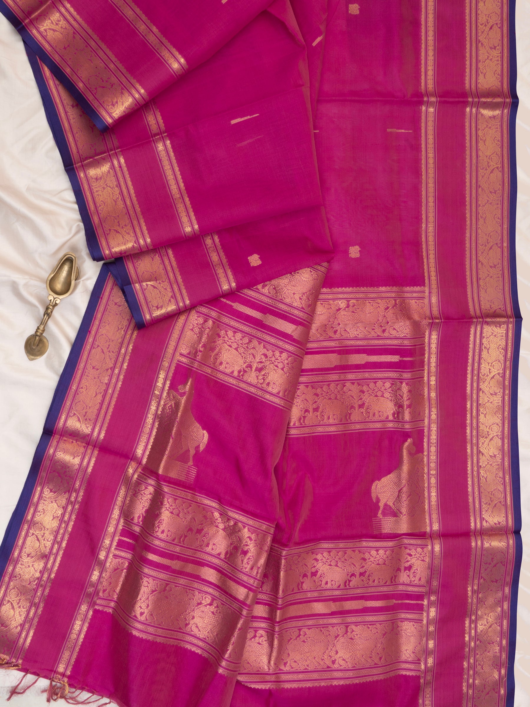 Pink unique pallu/ Silk Cotton Saree CLSA6617