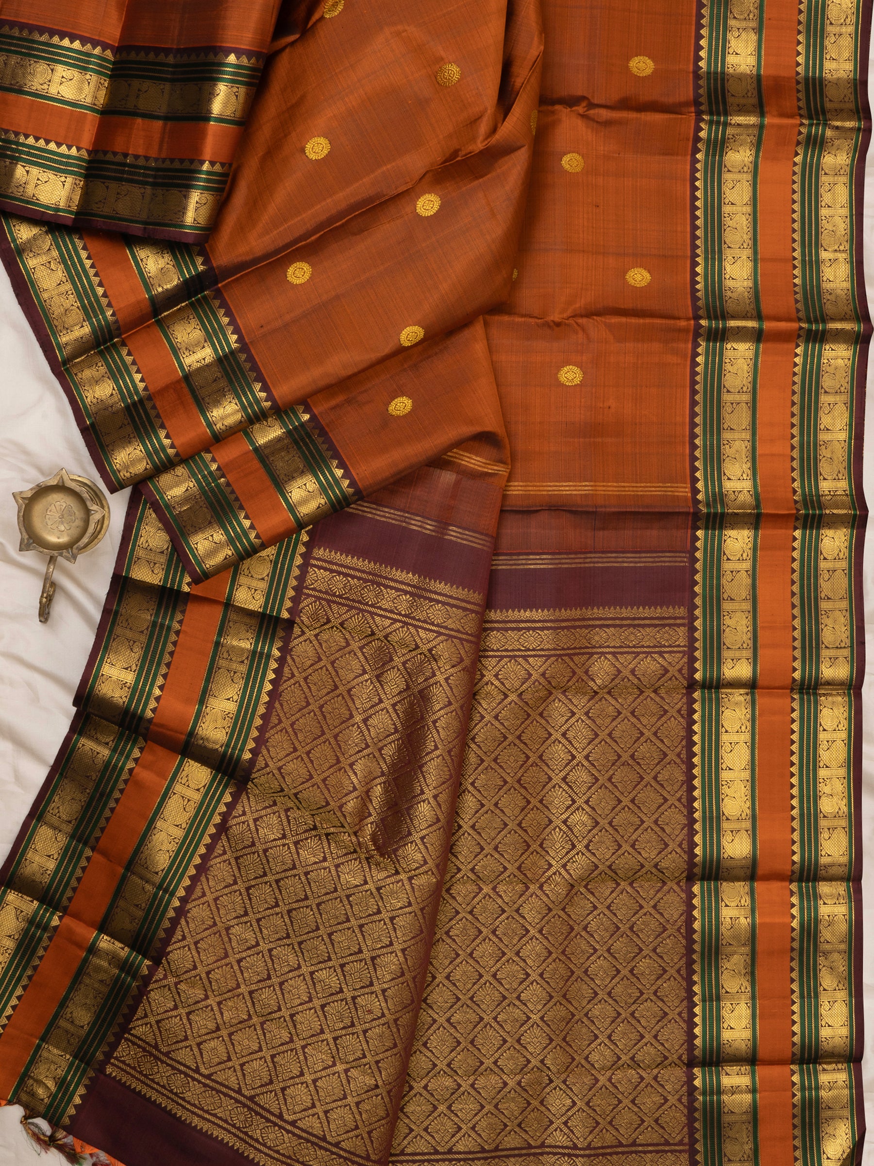 Rust retta pet / Arani Silk Saree CLSA6688