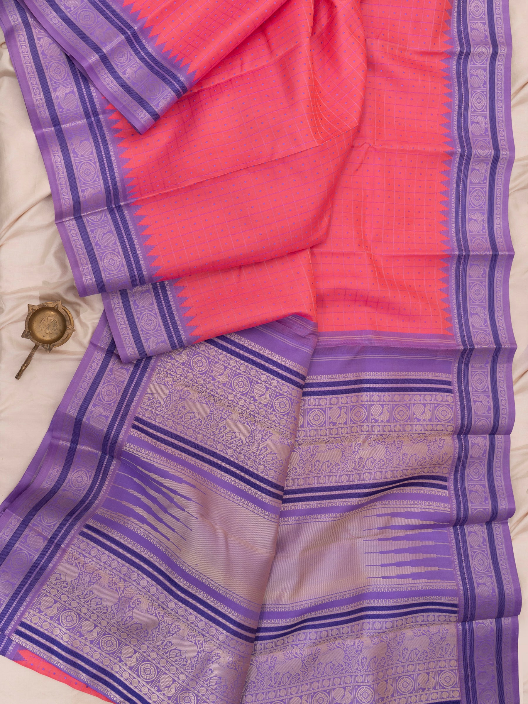 Pink lakshambutta and lite lavender/ Special Edition Silk CLSA6953