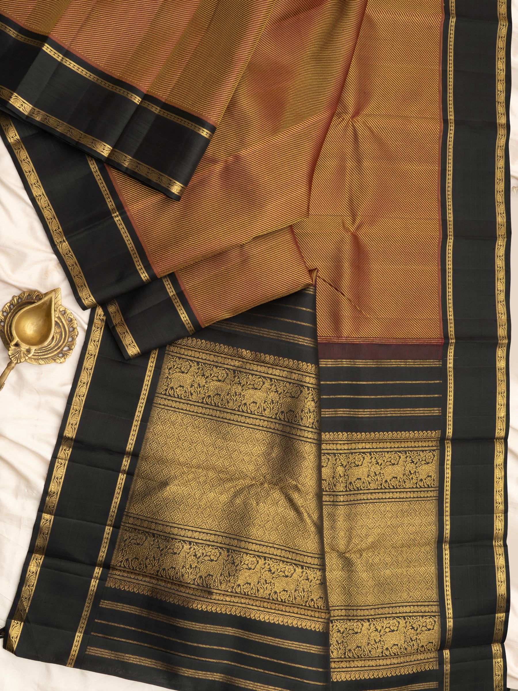 Lehariya Thread work Kanjipuram Silk Saree CLSA7029