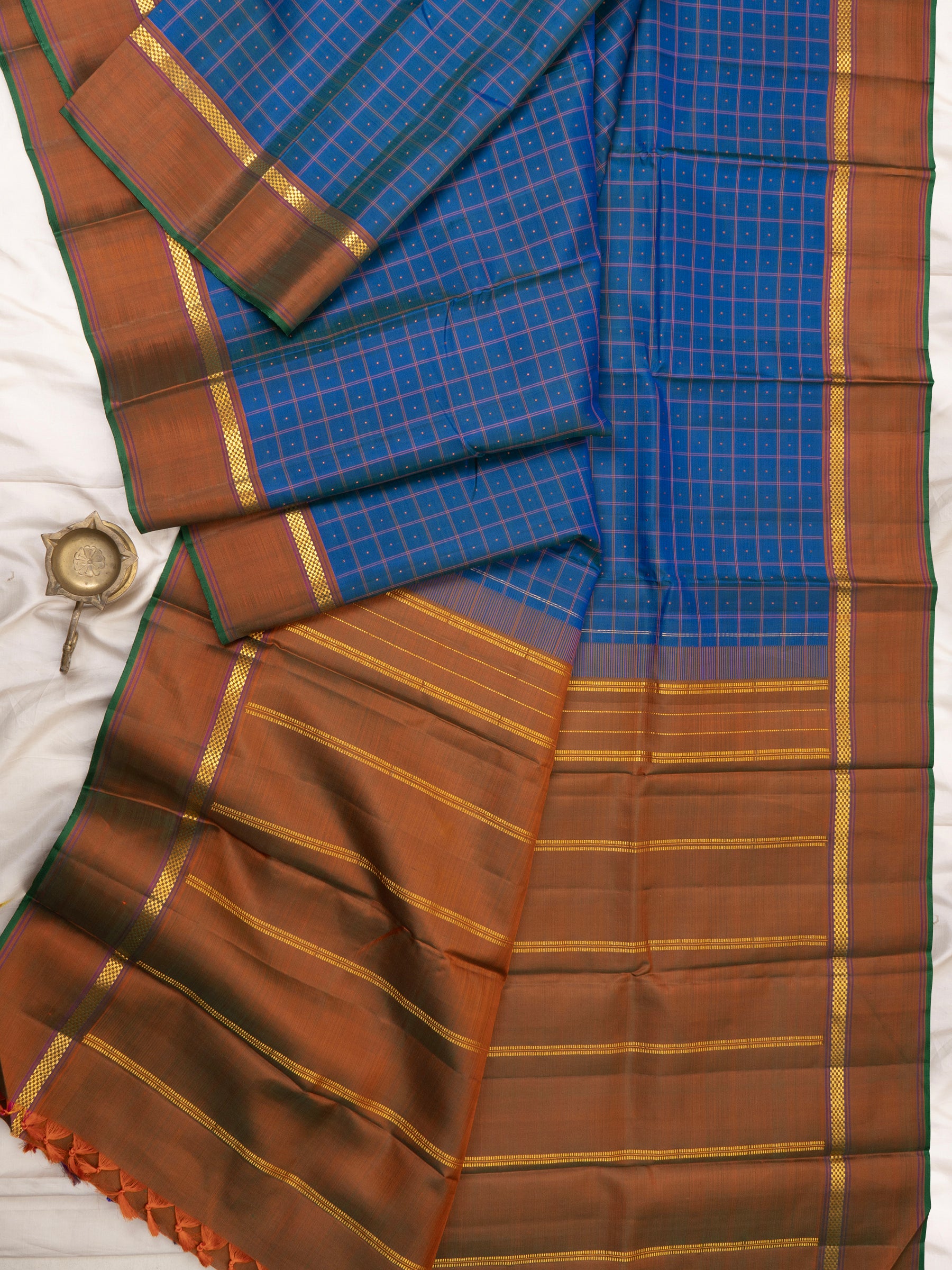 Teal blue Laksham Butta /Arani Silk Saree CLSA7489