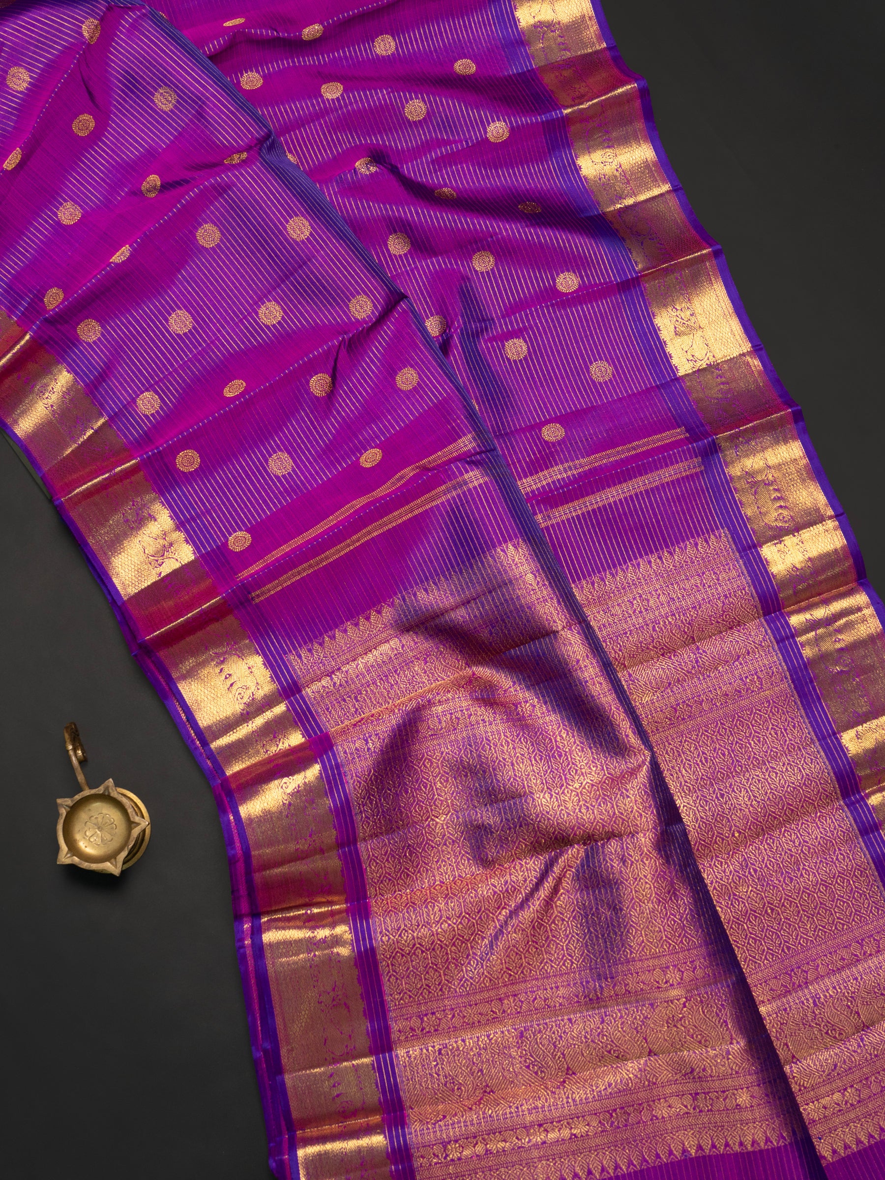 Purple thanthi kambi Kanjipuram Silk Saree CLSA9338