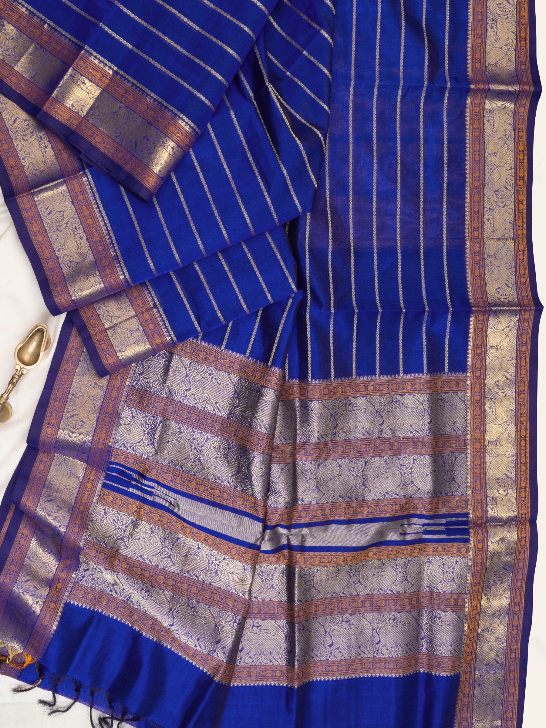 MS blue veldhari / Silk Cotton Saree CLSA9579