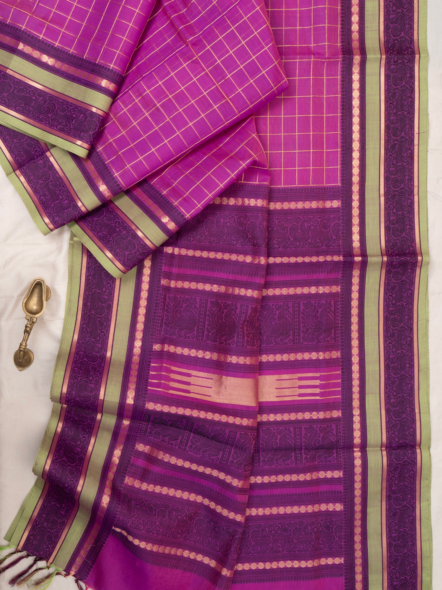 Purple kattam / Silk Cotton Saree CLSA9689