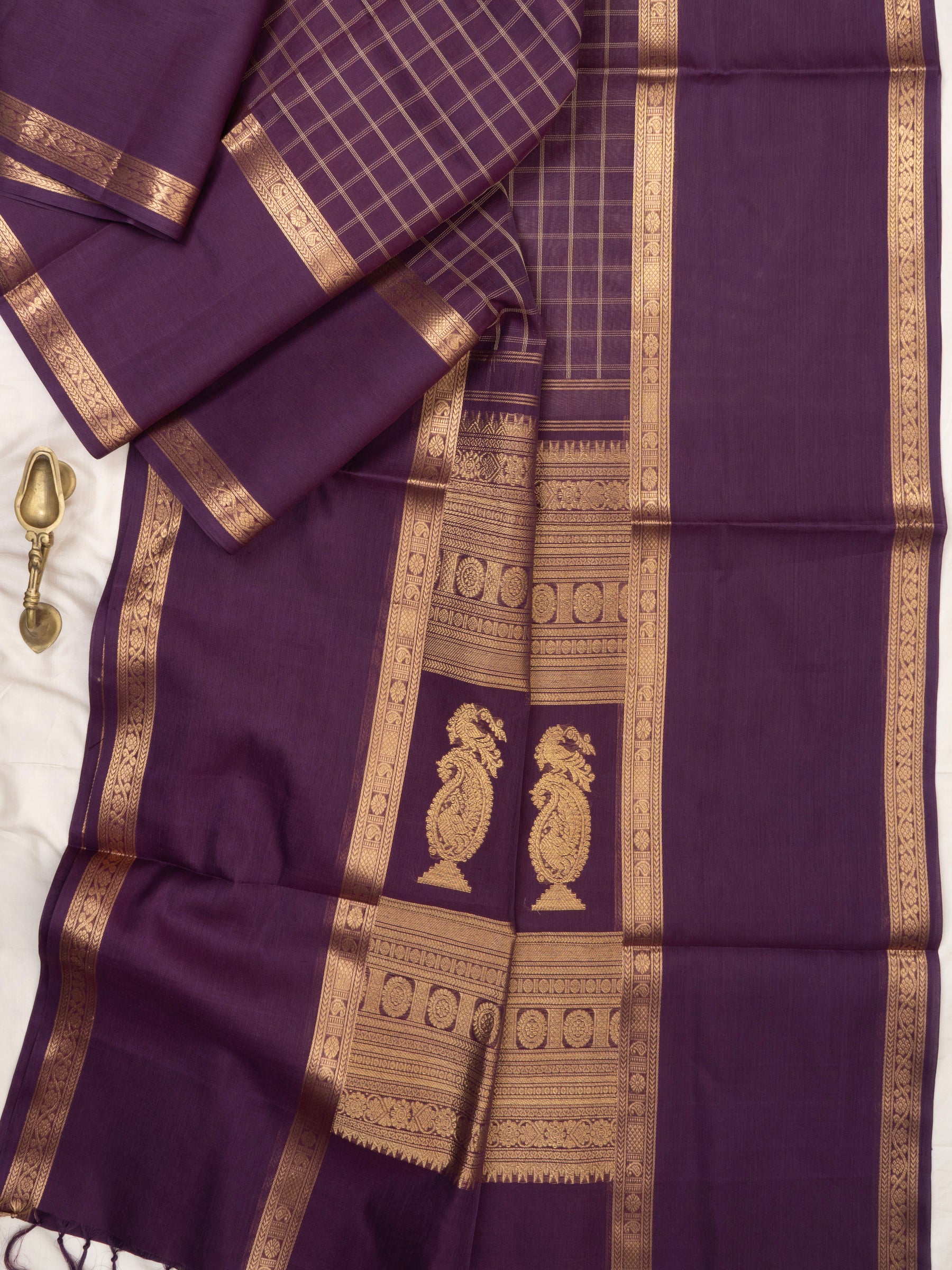 Deep vadamalli kattam / Silk Cotton Saree CLSA9693