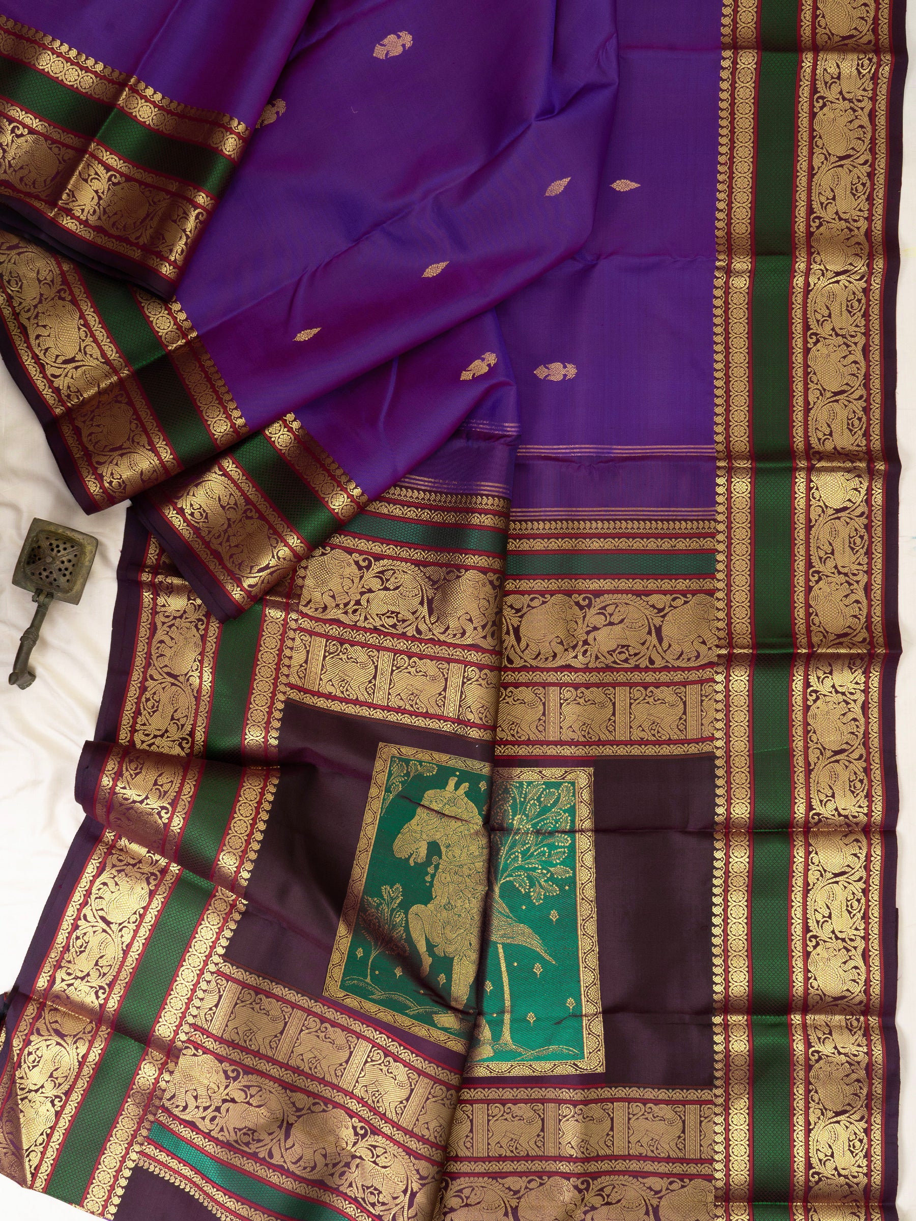 Purple shot brown unique pallu/ Special Edition Silk CLSA9839