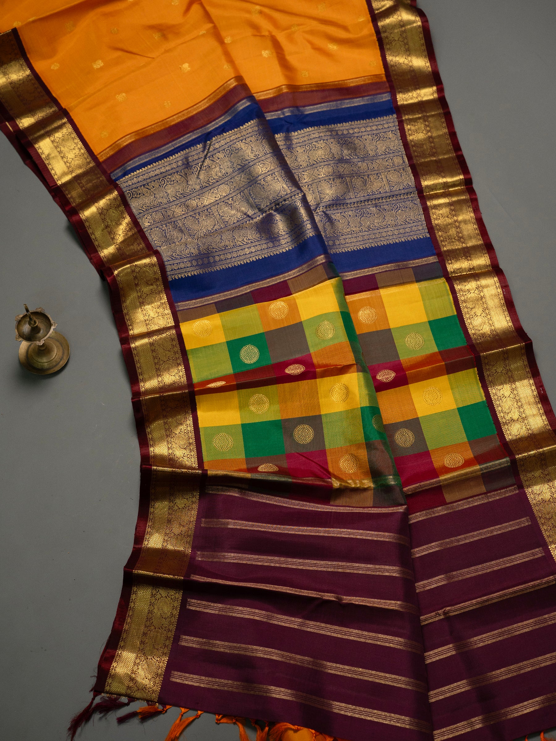 Triple Palla with Korvai / Kanjipuram Silk Saree CLSA10959