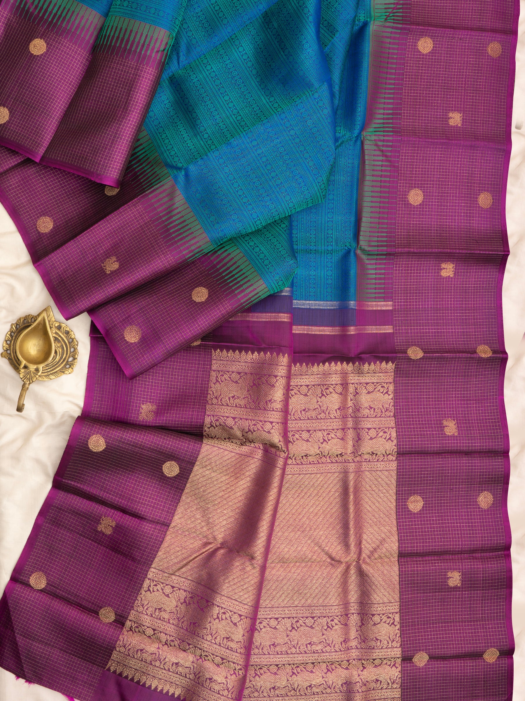 Veldhari Thread work Kanjipuram Silk Saree CLSA