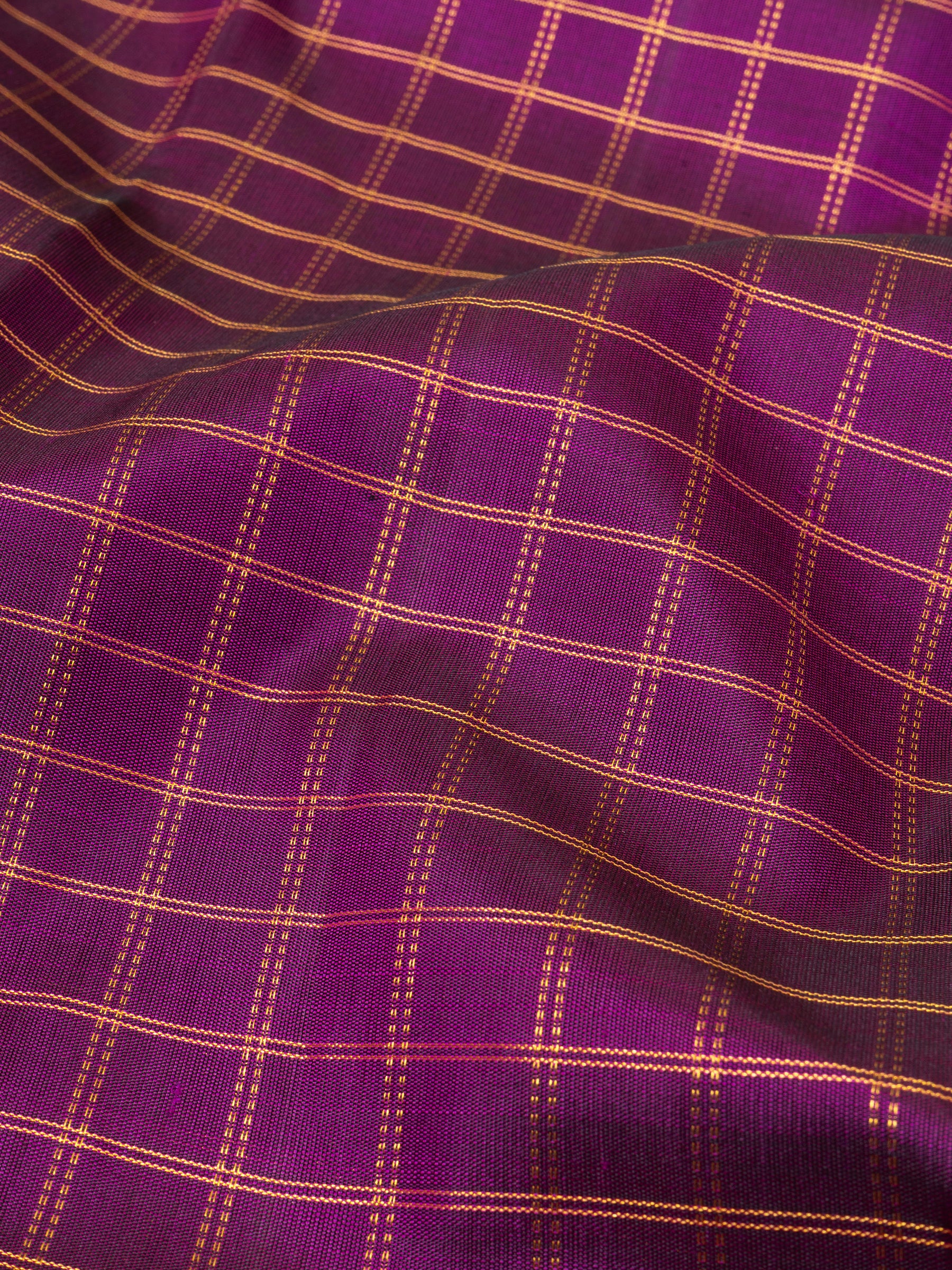 Purple zari checks / Blouse fabric