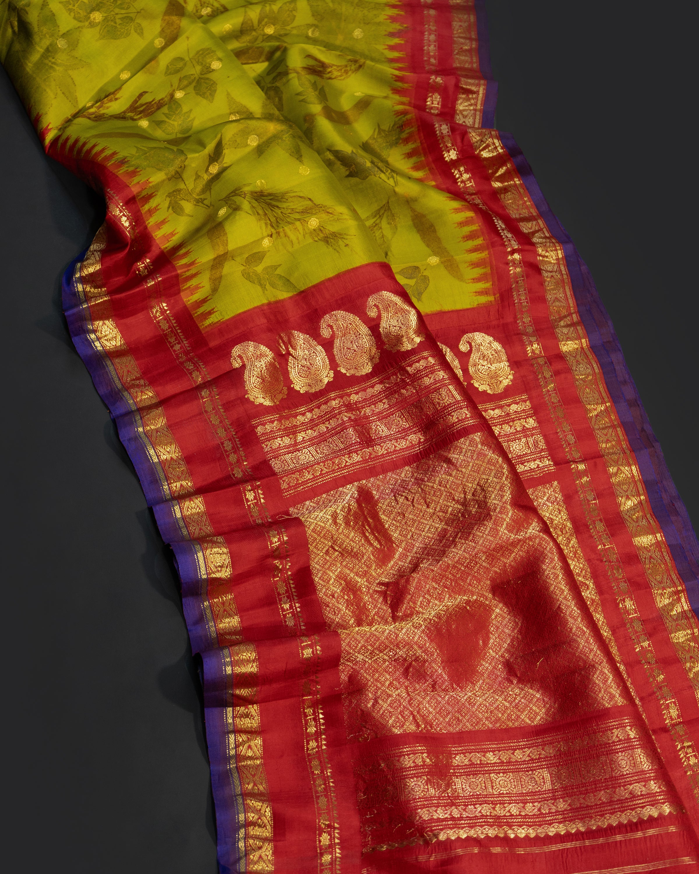 Eco Print Gadwal Silk saree CLSA7392