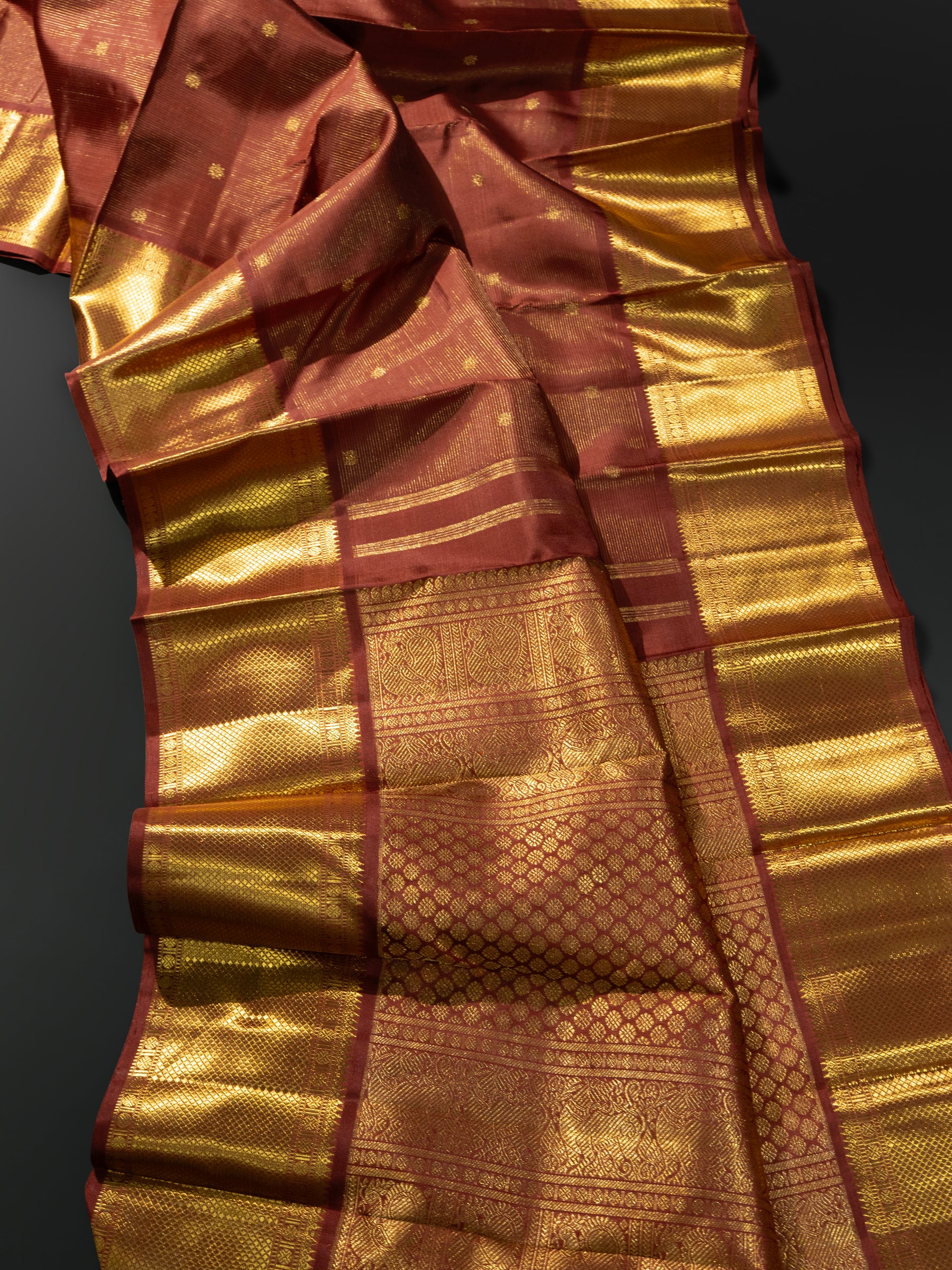 Chocolate brown Vairaoosi /Kanjipuram Silk Saree CLSA7733