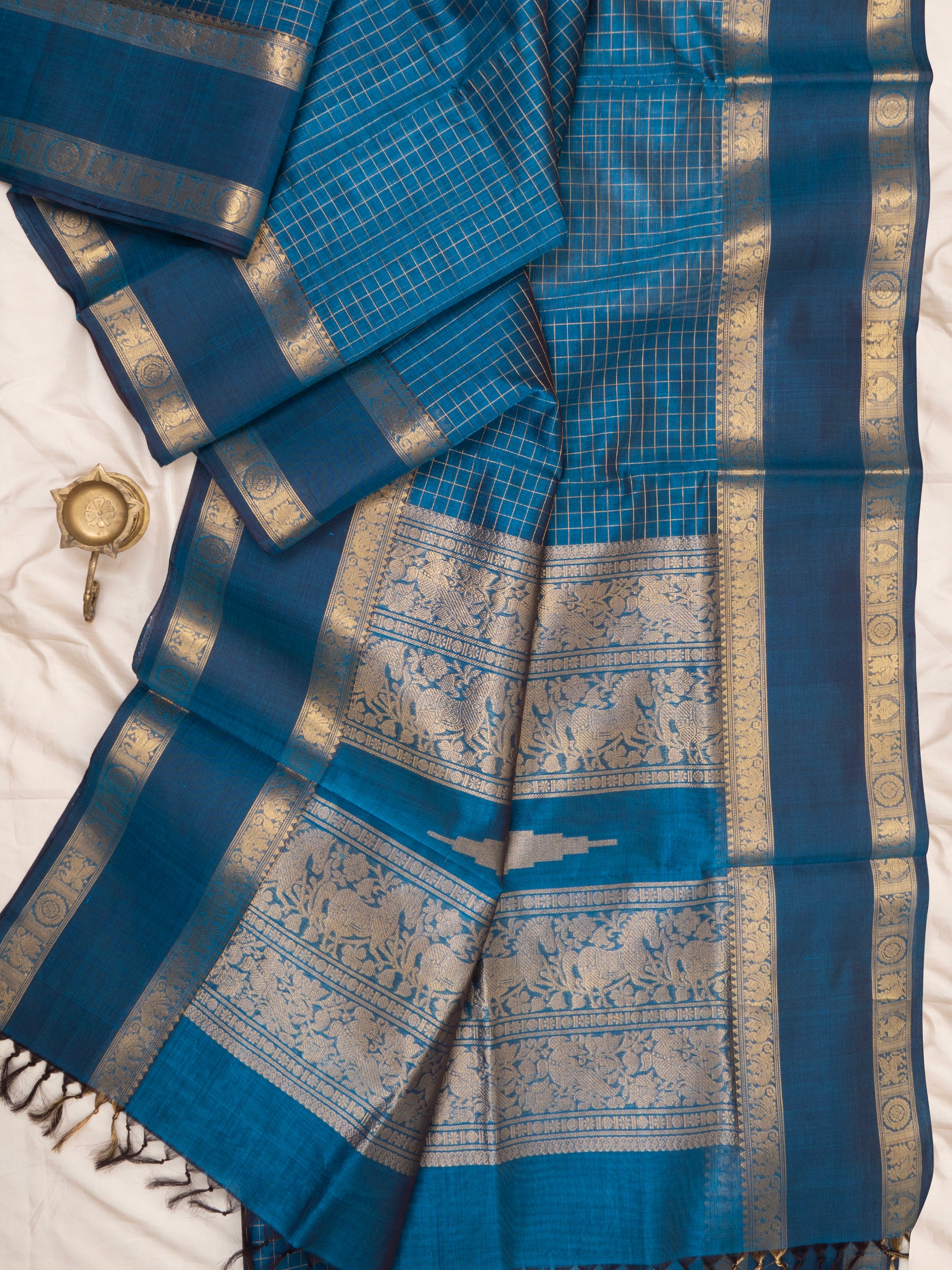 Rama green kattam / Silk Cotton Saree CLSA6615