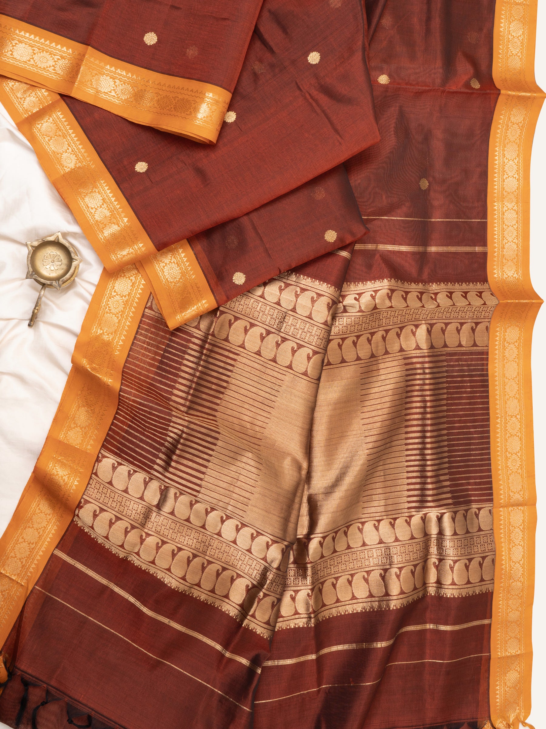 Rust and orange / Silk Cotton