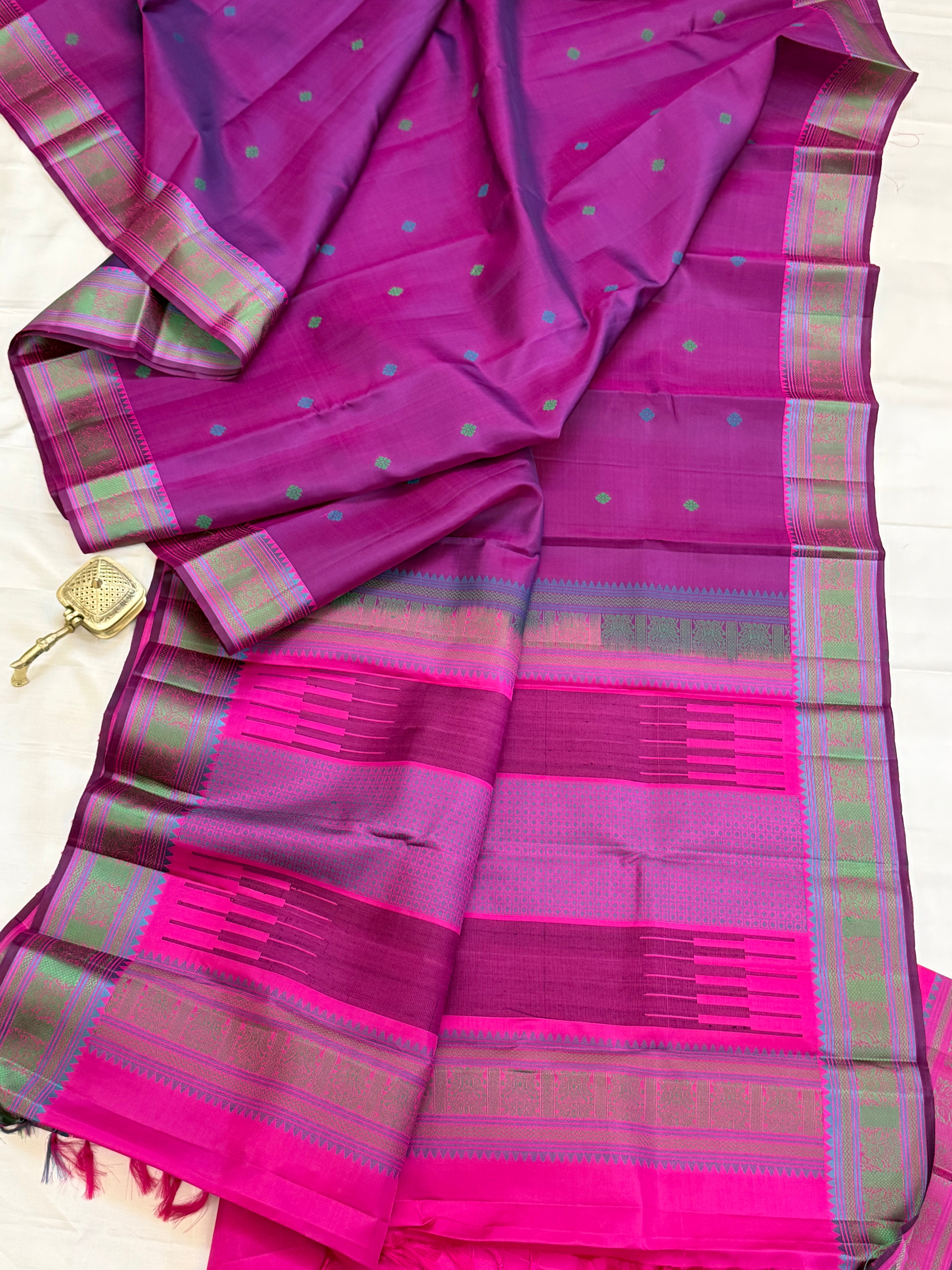 Magenta Iruthalaipakshi pet / Varnangal thread work CLSA11275