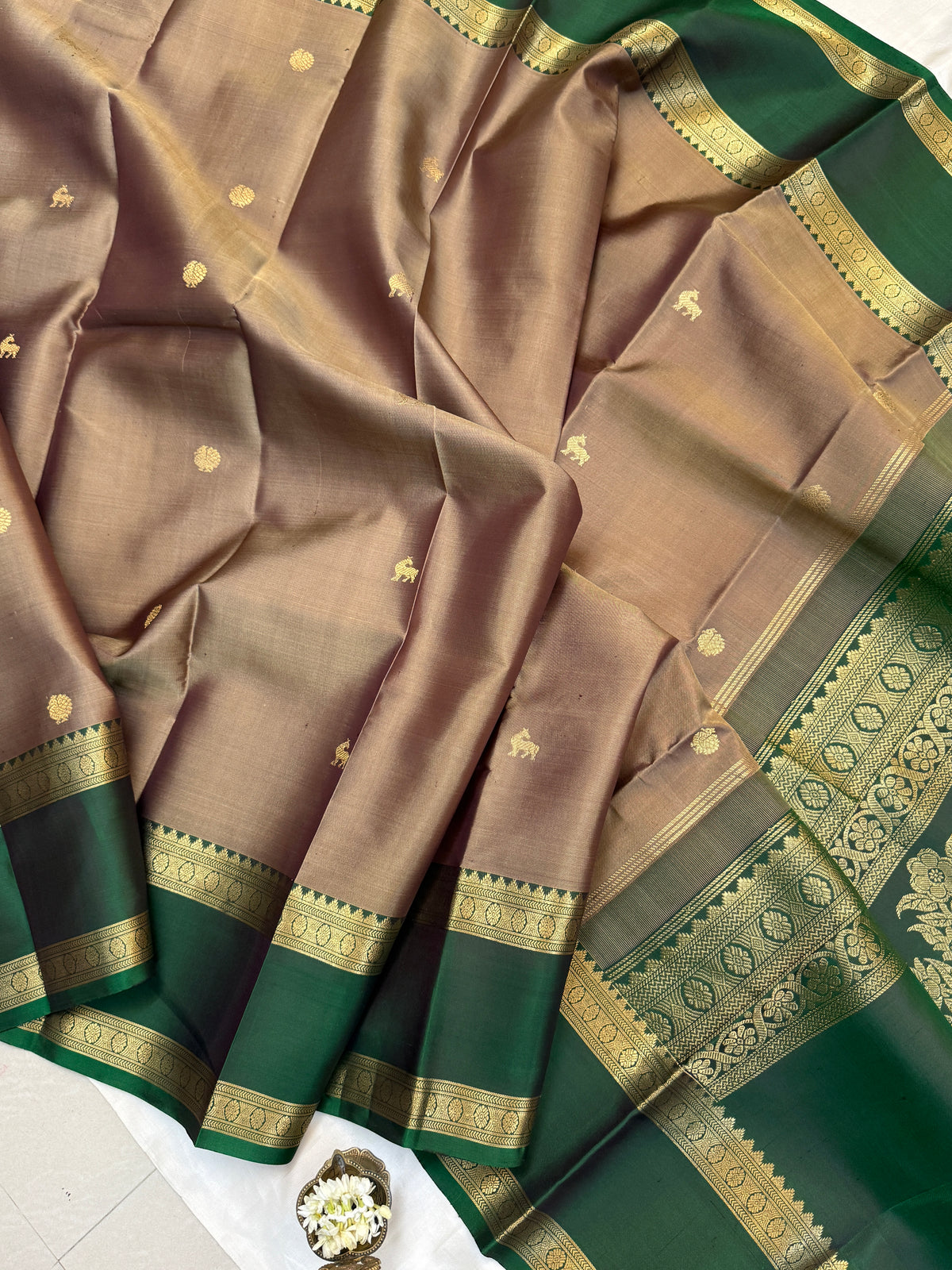 festivel edit _special edition_Light Fawn Brown Rettapet/ silk saree clsa 12401