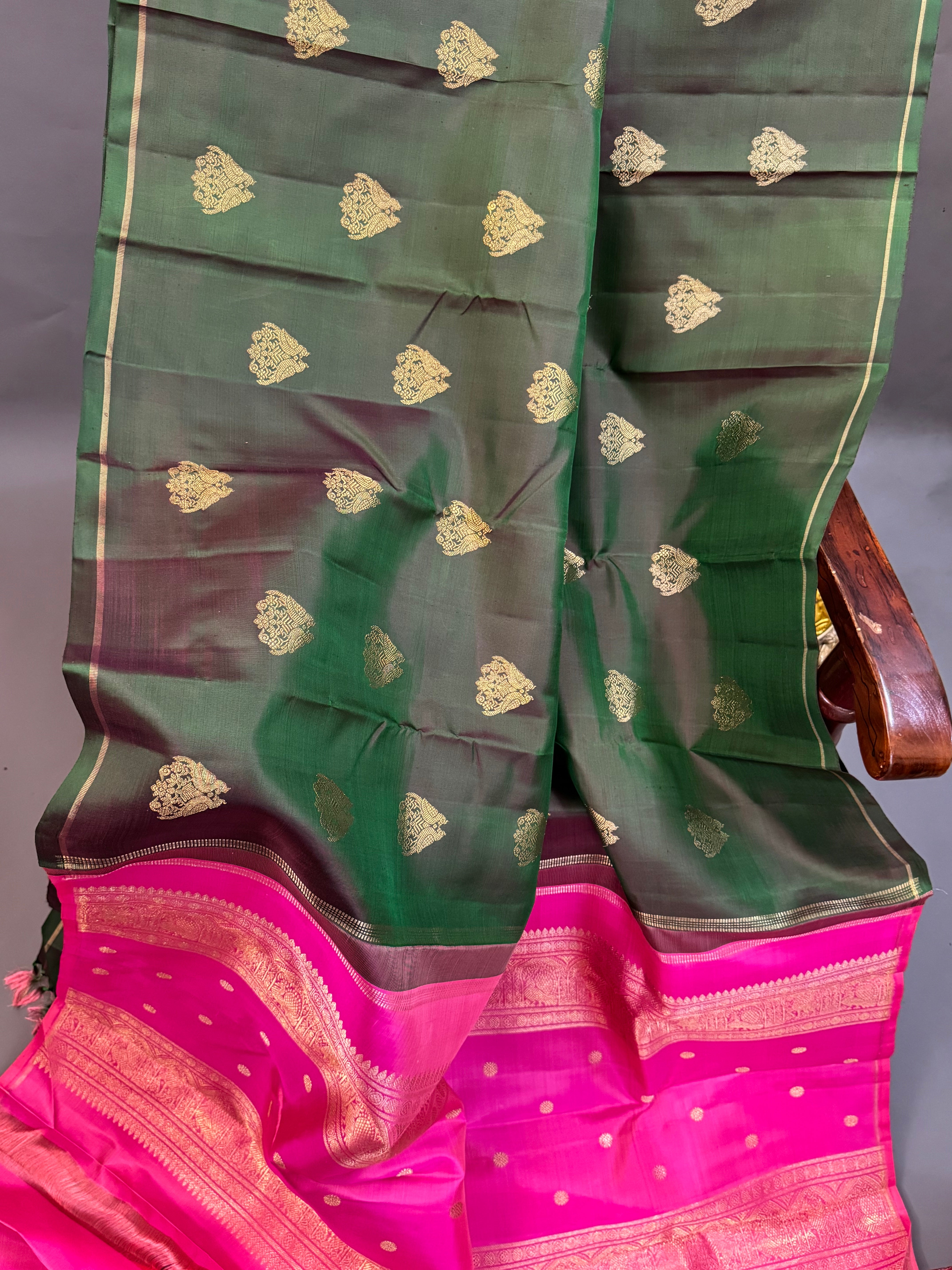 Manthulir Jodi kili Borderless kanjipuram silk saree