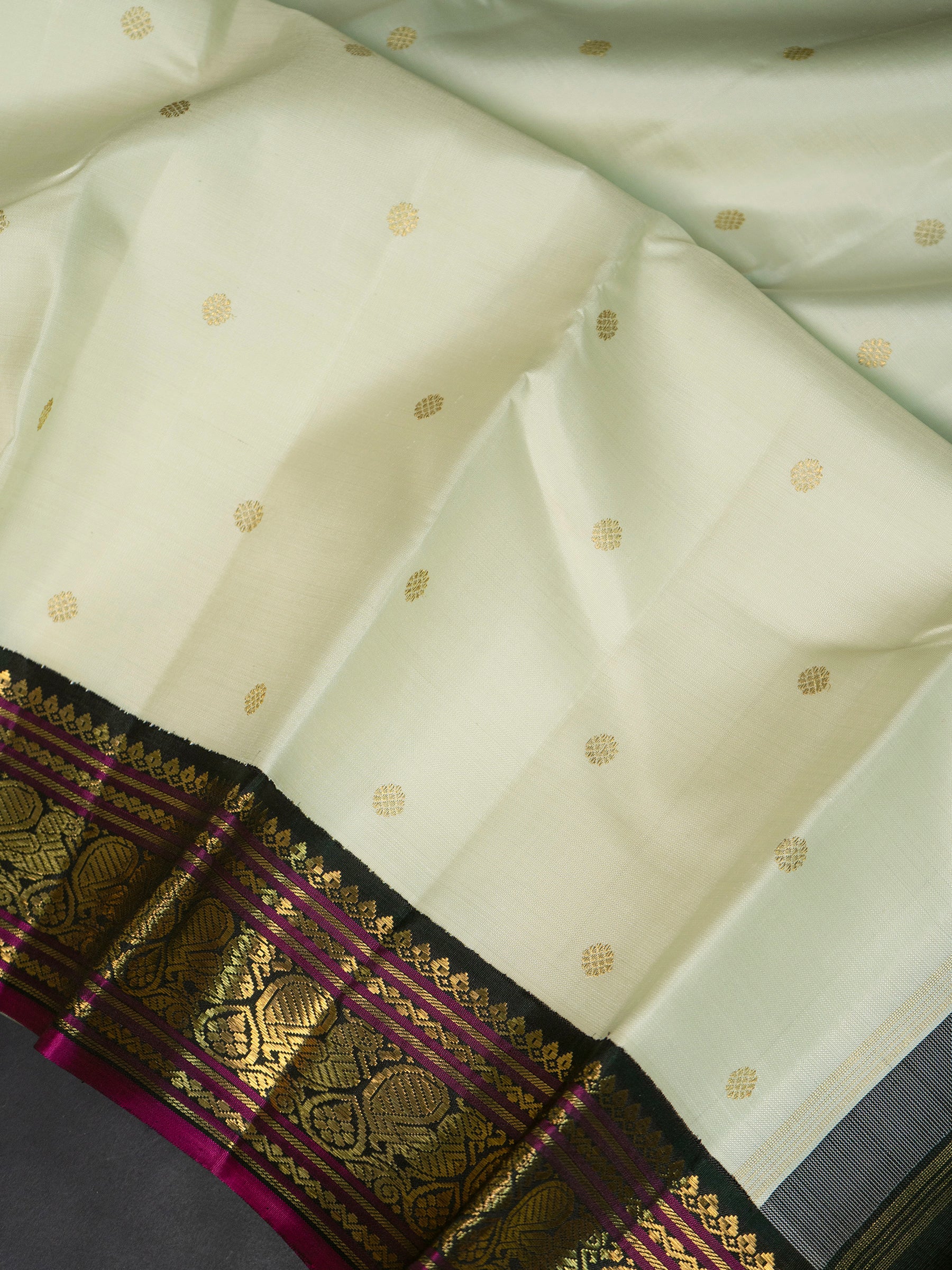 Off white adai Kai Korvai Kanjipuram Silk Saree CLSA10020