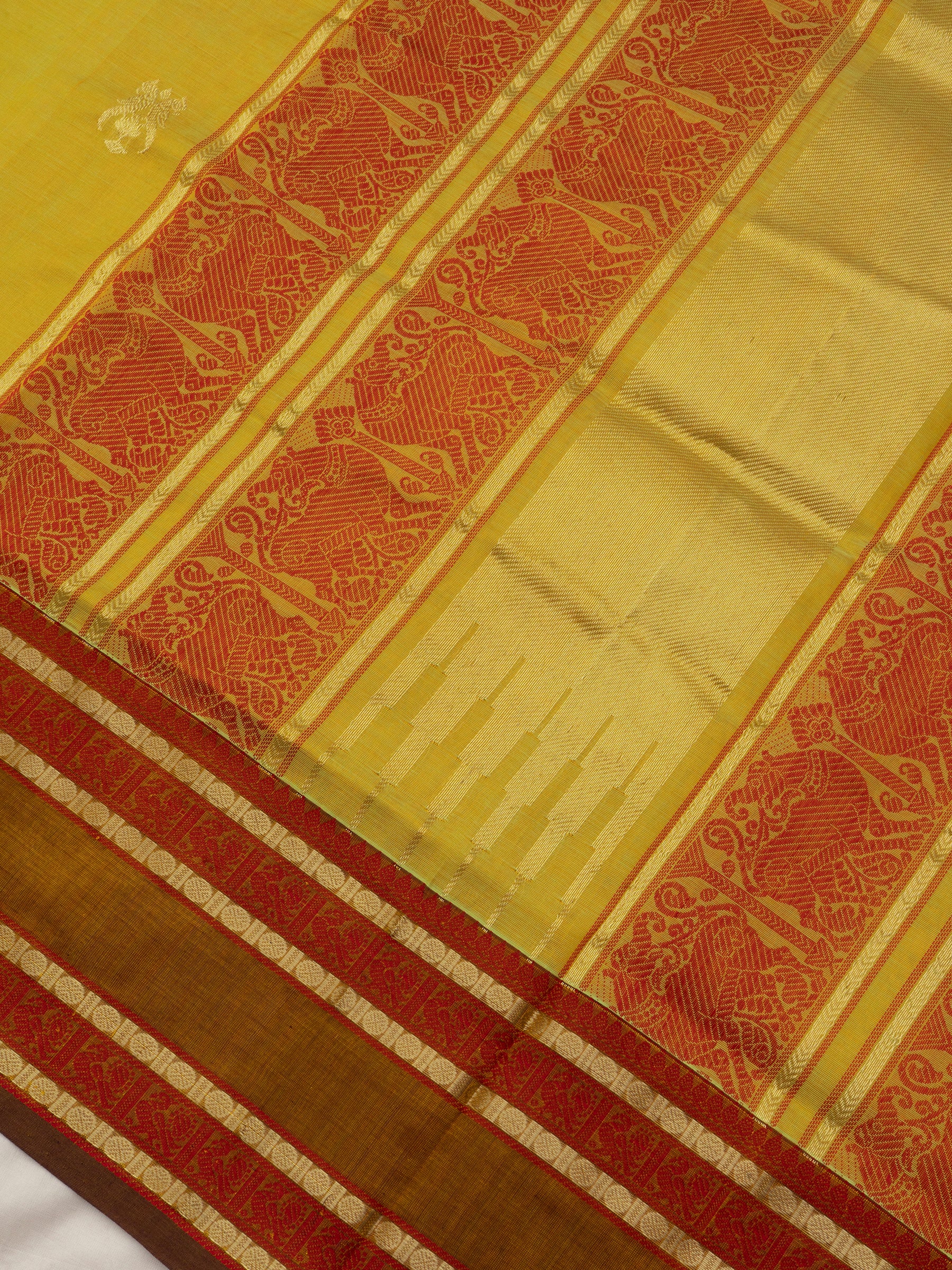 Sampanga jodi killi butta / Silk Cotton Saree CLSA10188