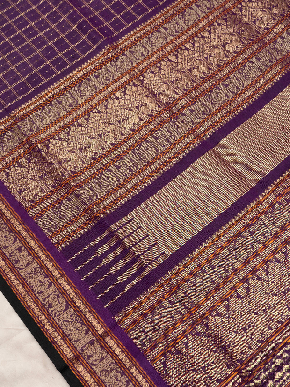 Purple vintage lakshambutta kattam / Silk Cotton Saree CLSA10220