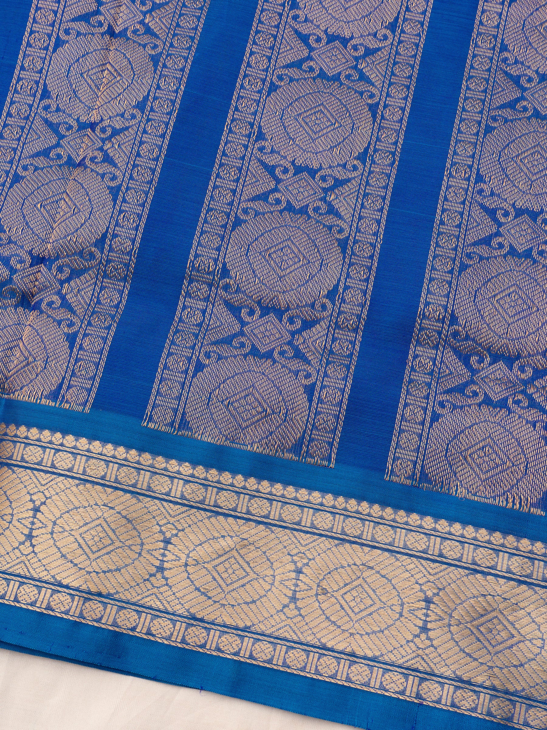 Green and blue veldhari /Silk Cotton Saree CLSA10294