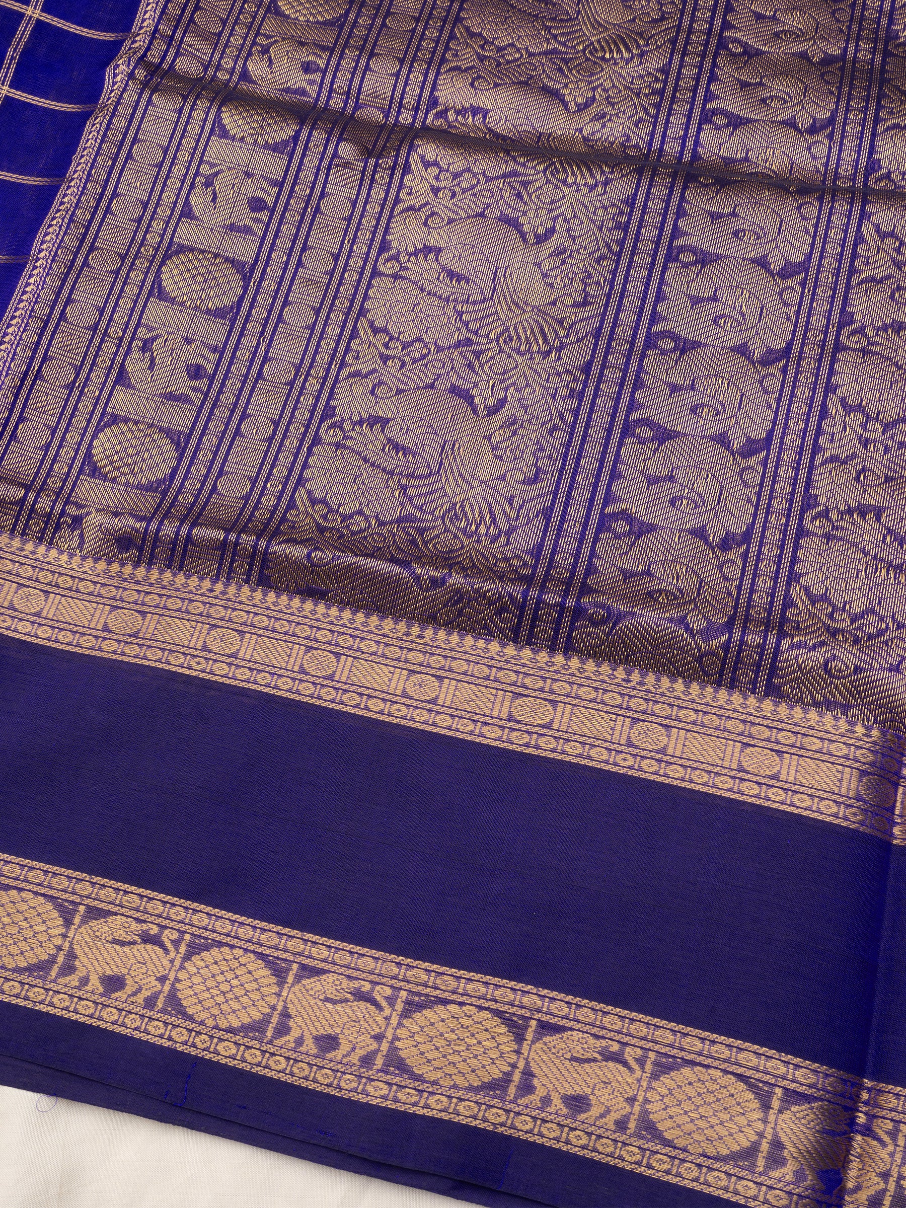 Deep blue kattam butta /  Silk Cotton Saree CLSA10259