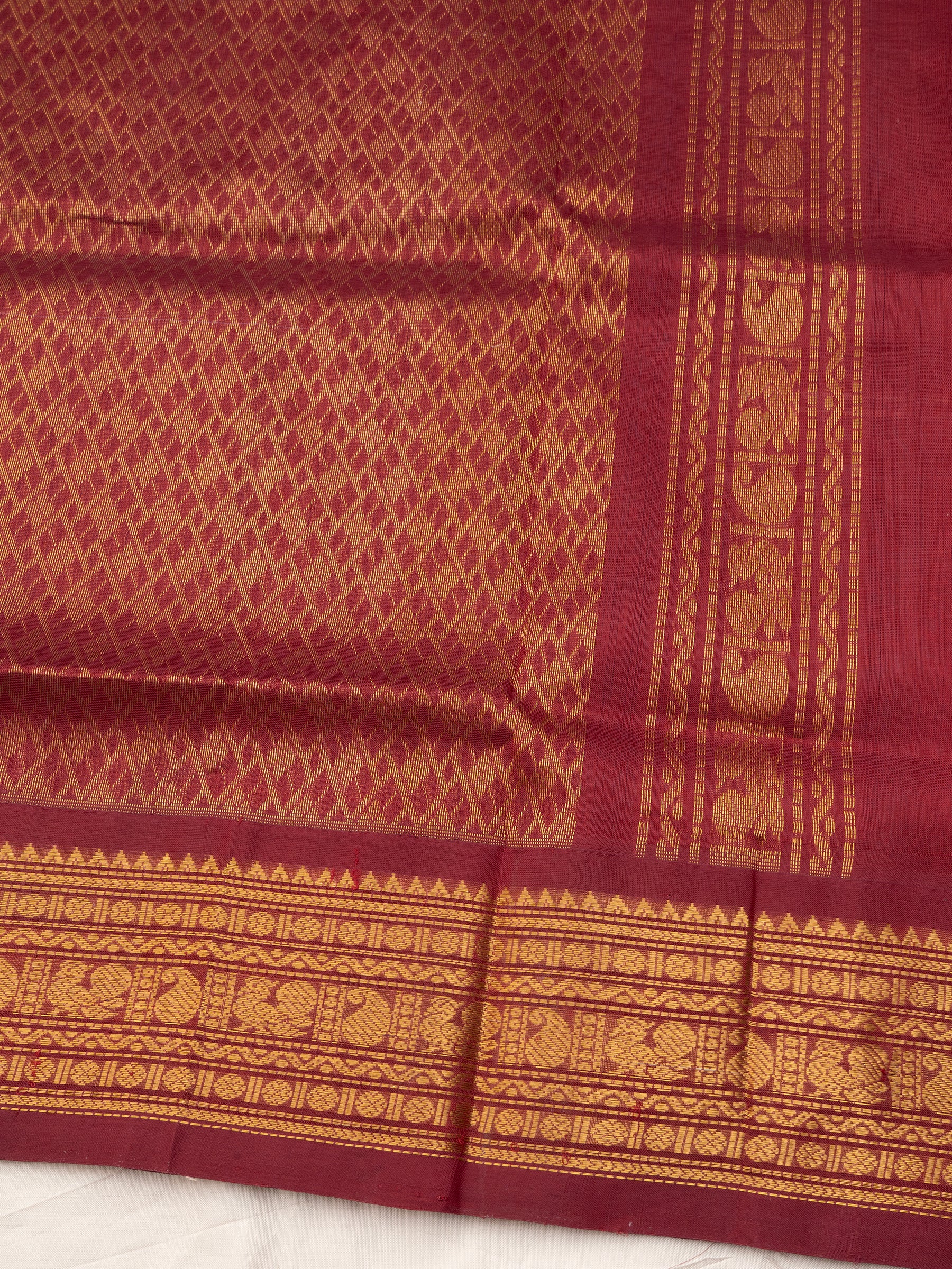 Lavender and araku korvai / Silk Cotton Saree CLSA10426