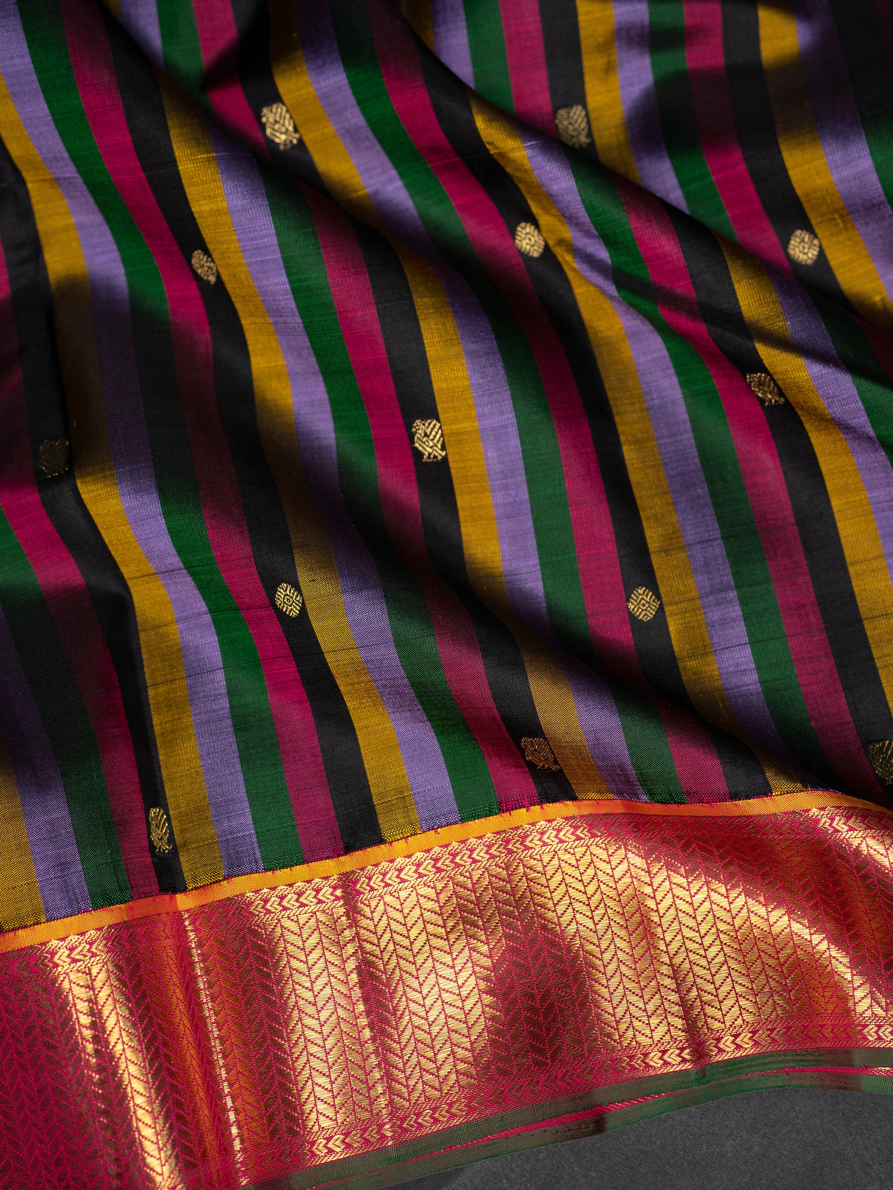 Multiple colour Korvai / Kanjipuram Silk Saree CLSA10632