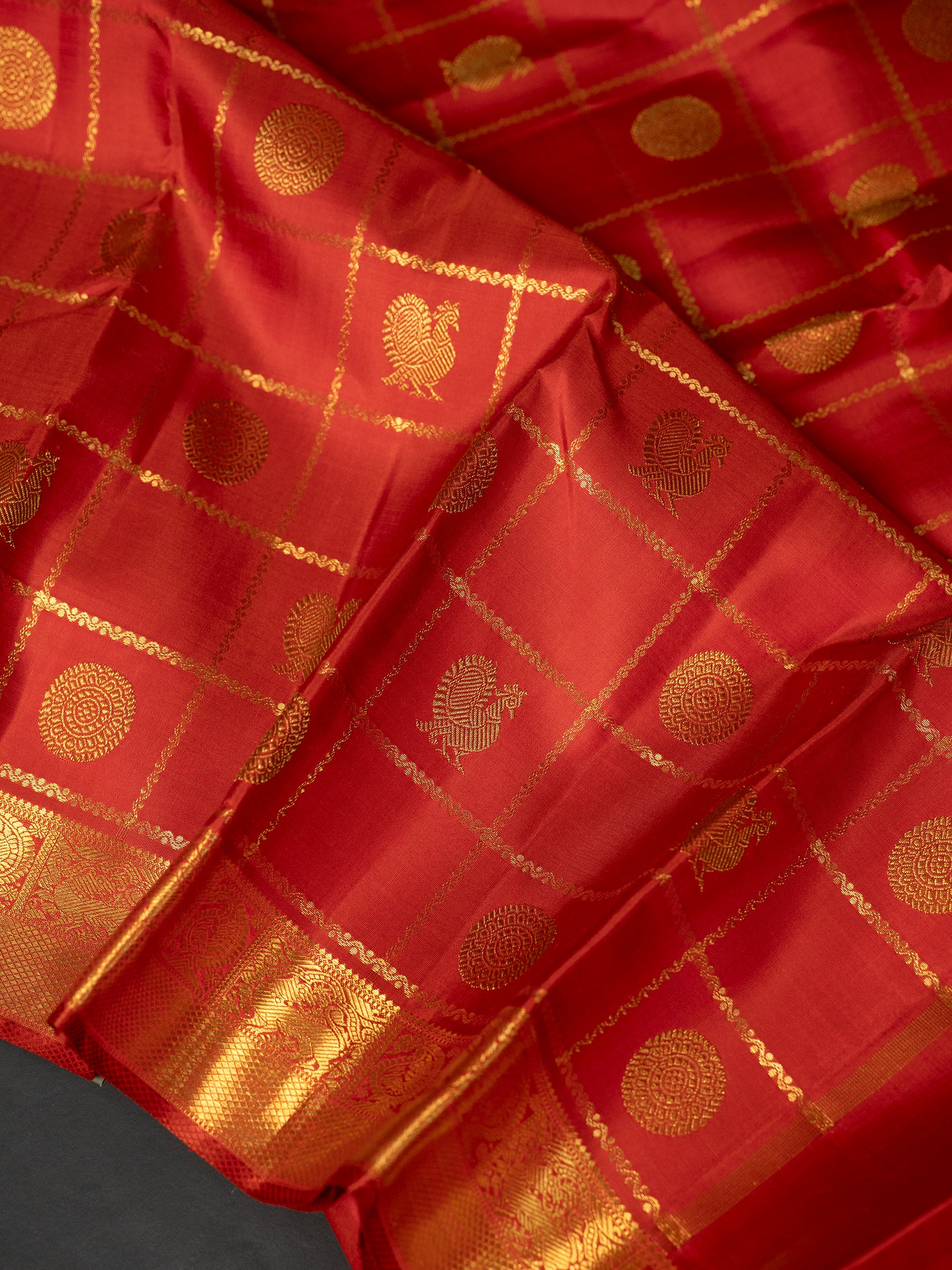 Rust kattam butta Kanjipuram Silk Saree CLSA10825
