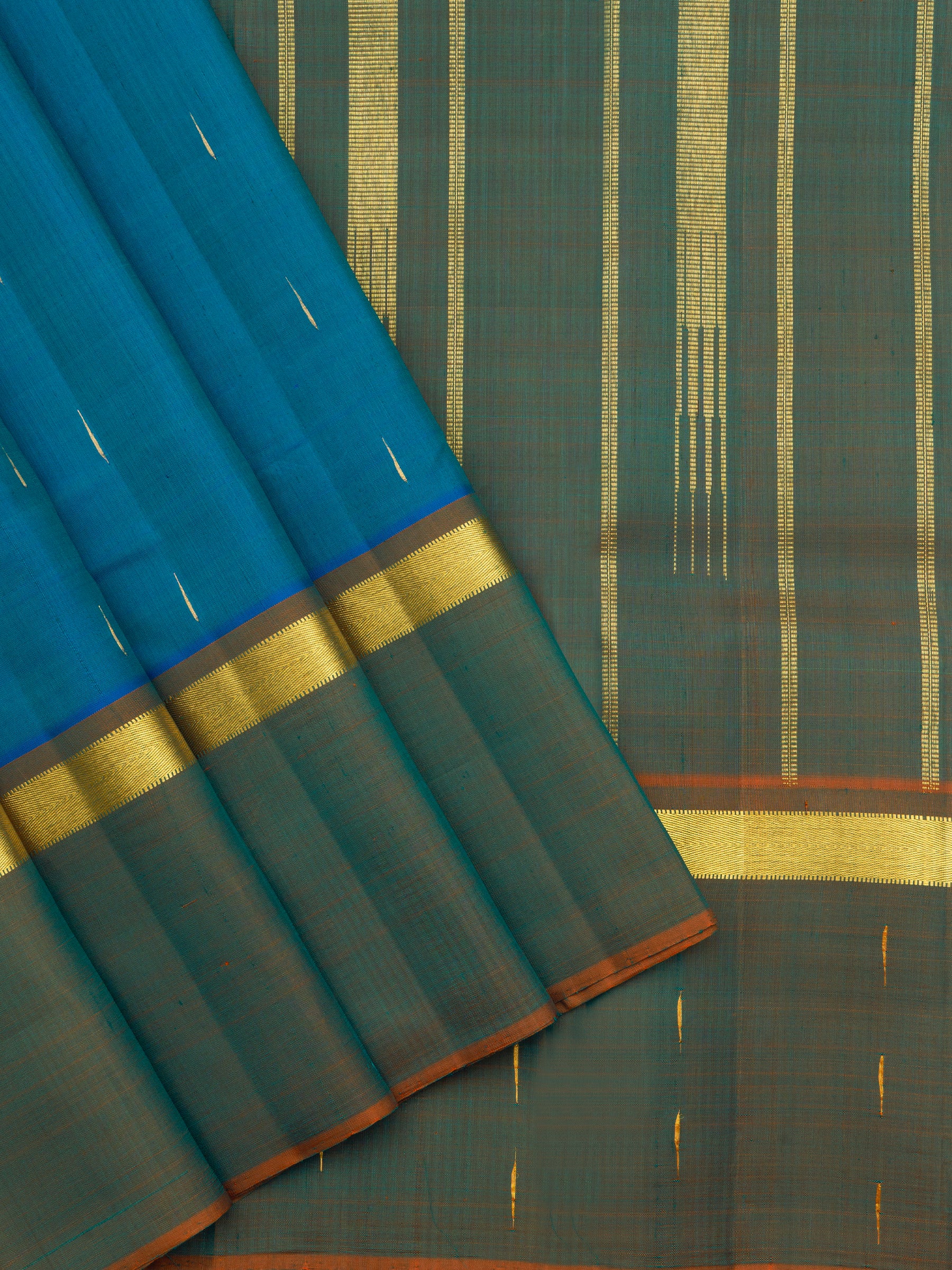 Rama blue malli moggu butta /Arani Silk Saree CLSA10835