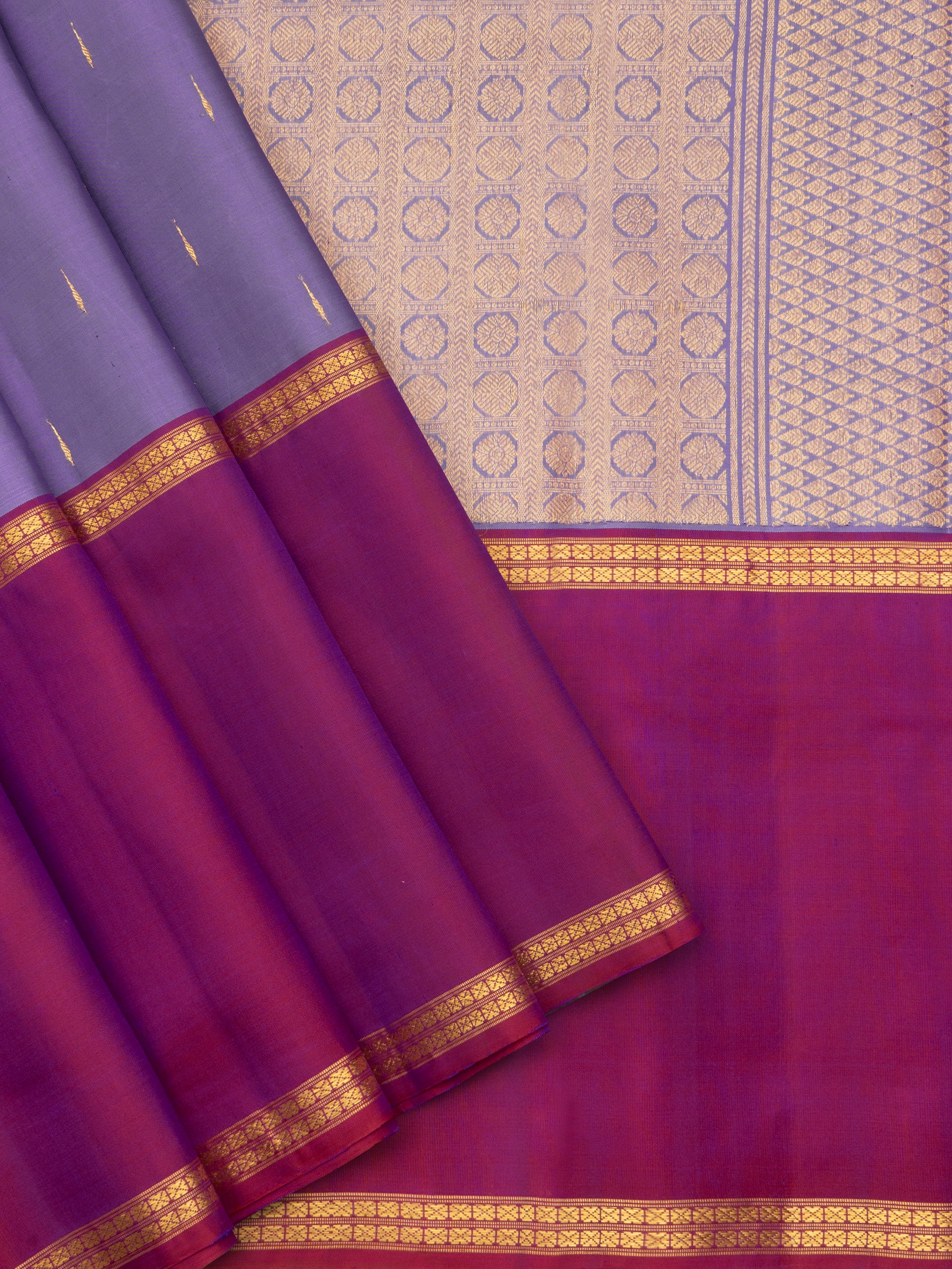 Lavender mubbagam ganga jamuna/ Arani Silk Saree CLSA10845